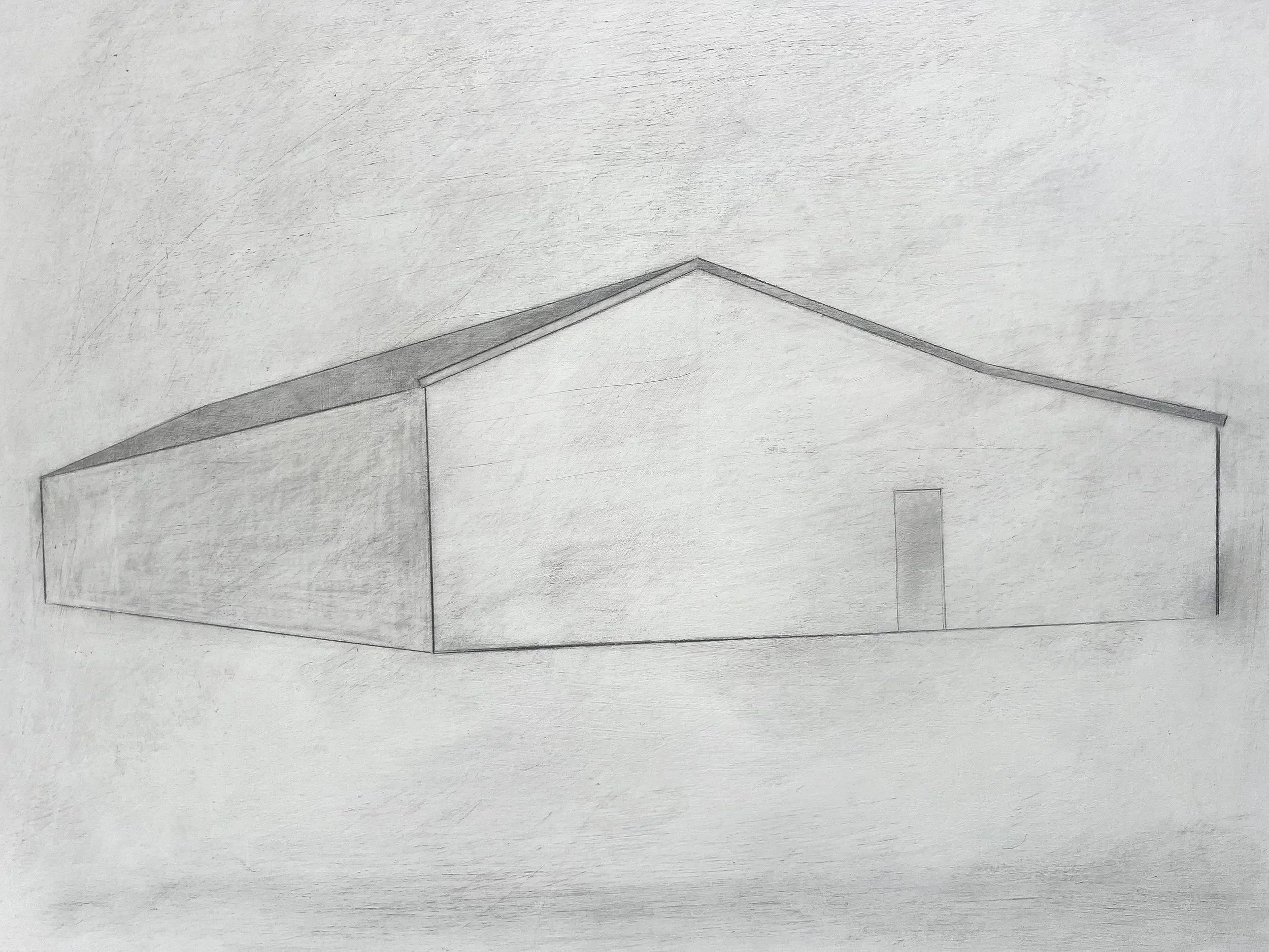 'Draw erase draw, Tin Barn',
Acrylic and graphite on board