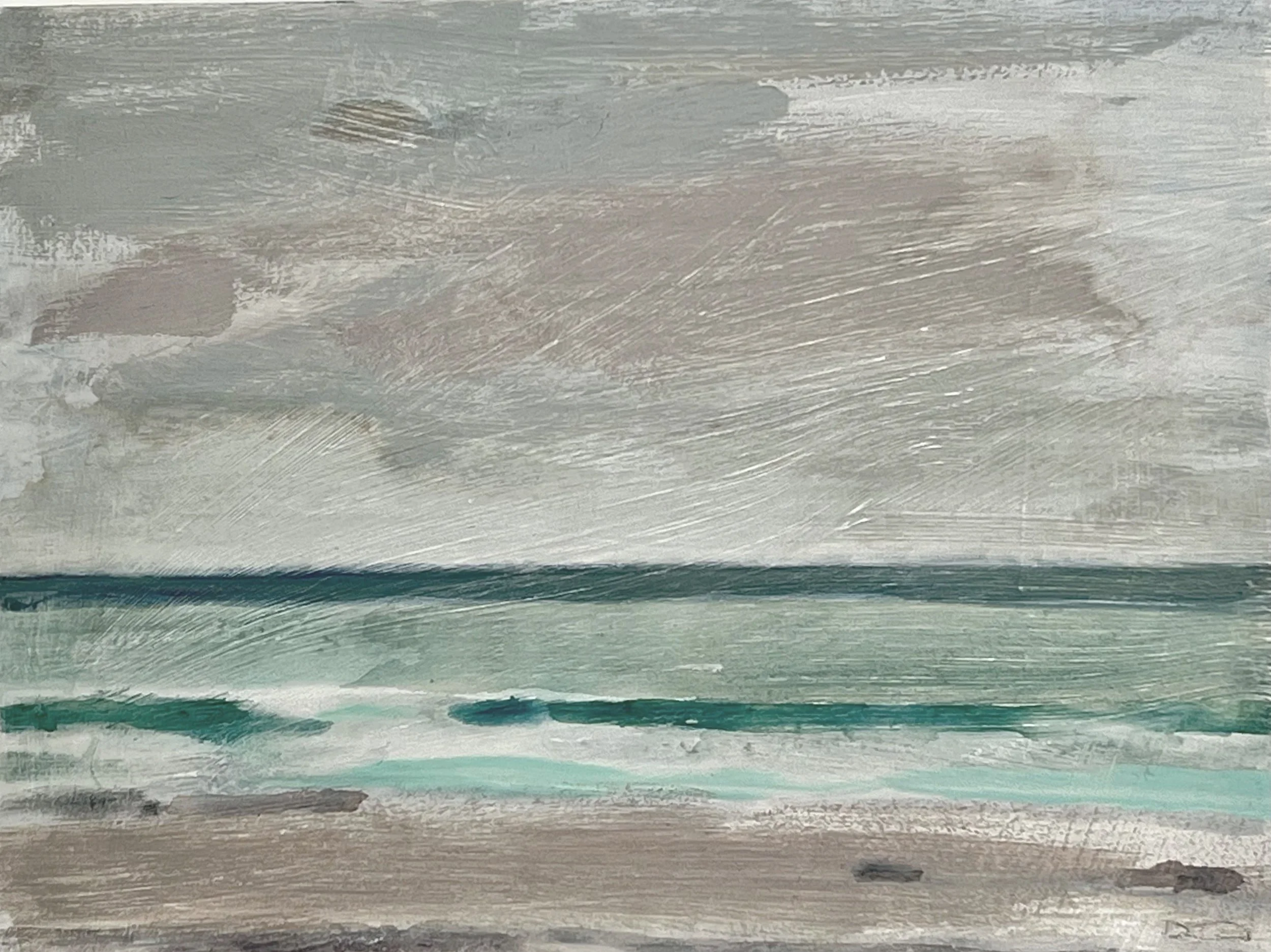 From Porthmeor studios (1),  Acrylic and Oil on board, 20 x15 cm