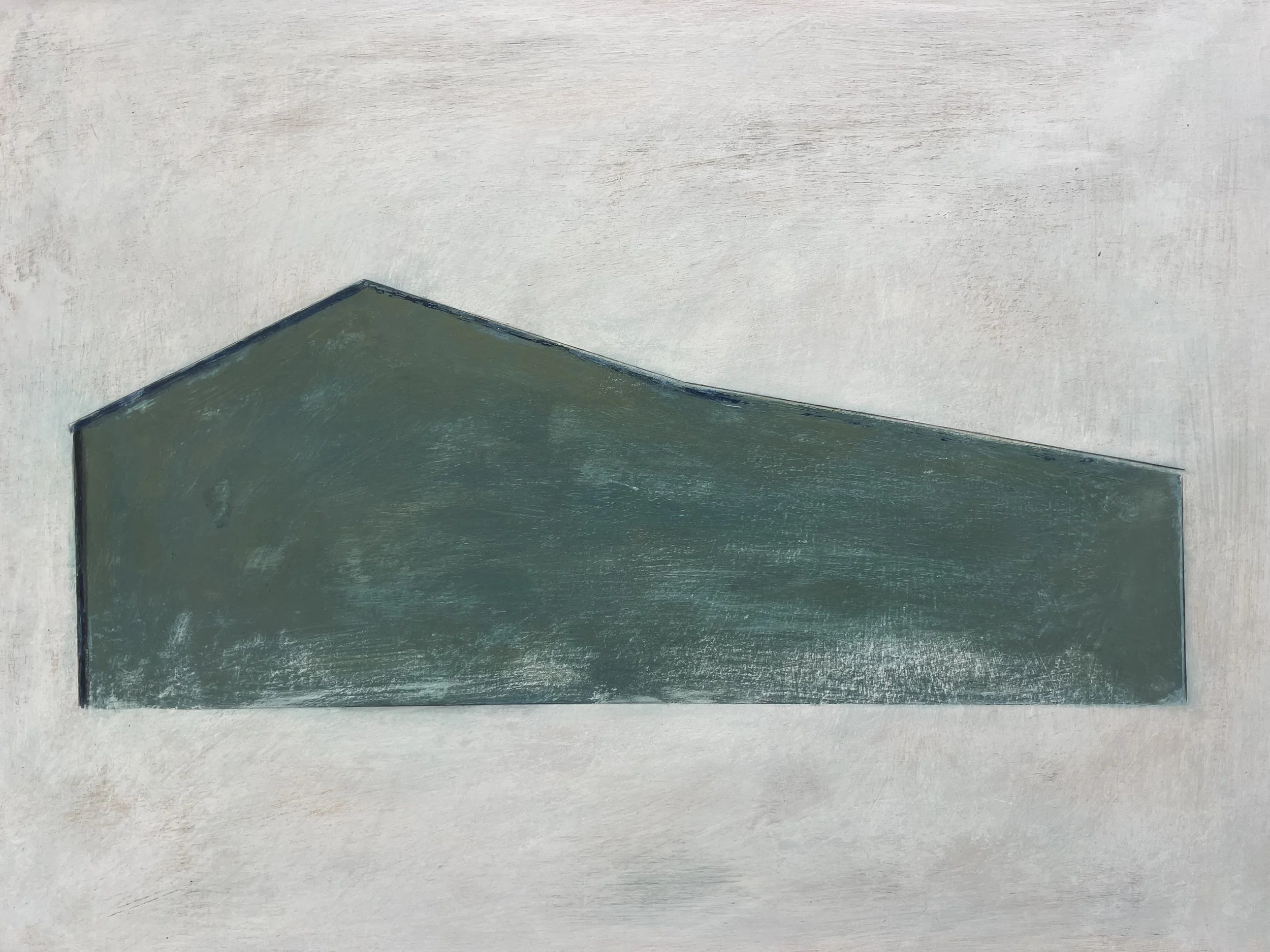 'Green tin barn'
Acrylic on board