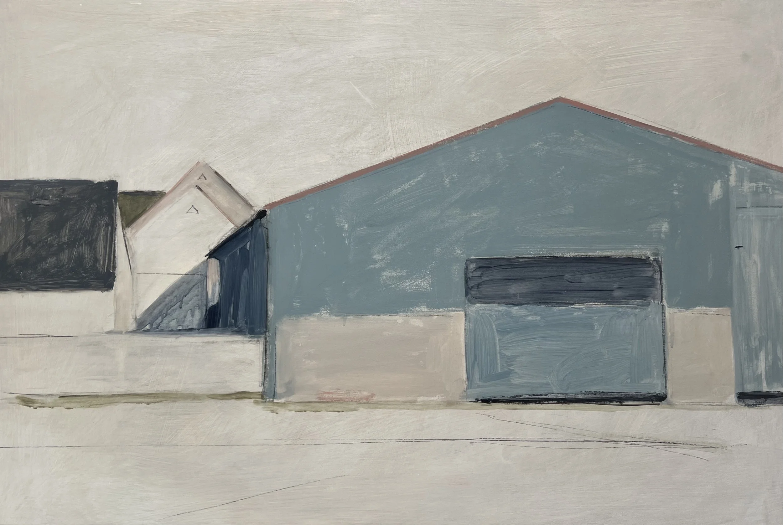Farm buildings Tretower,
Acrylic on board
