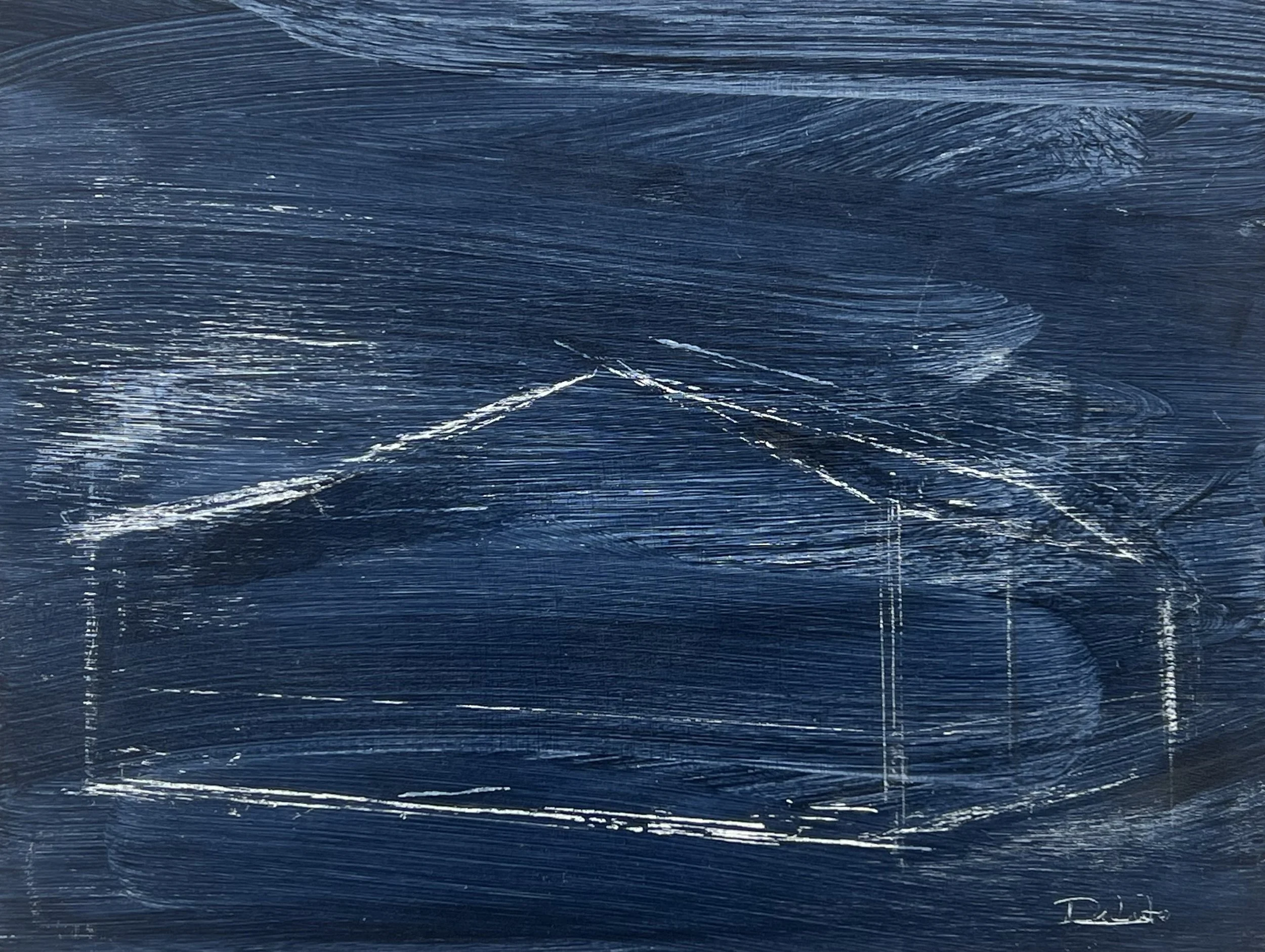 'Barn'
Found chalk and acrylic on board,
20 x15 cm