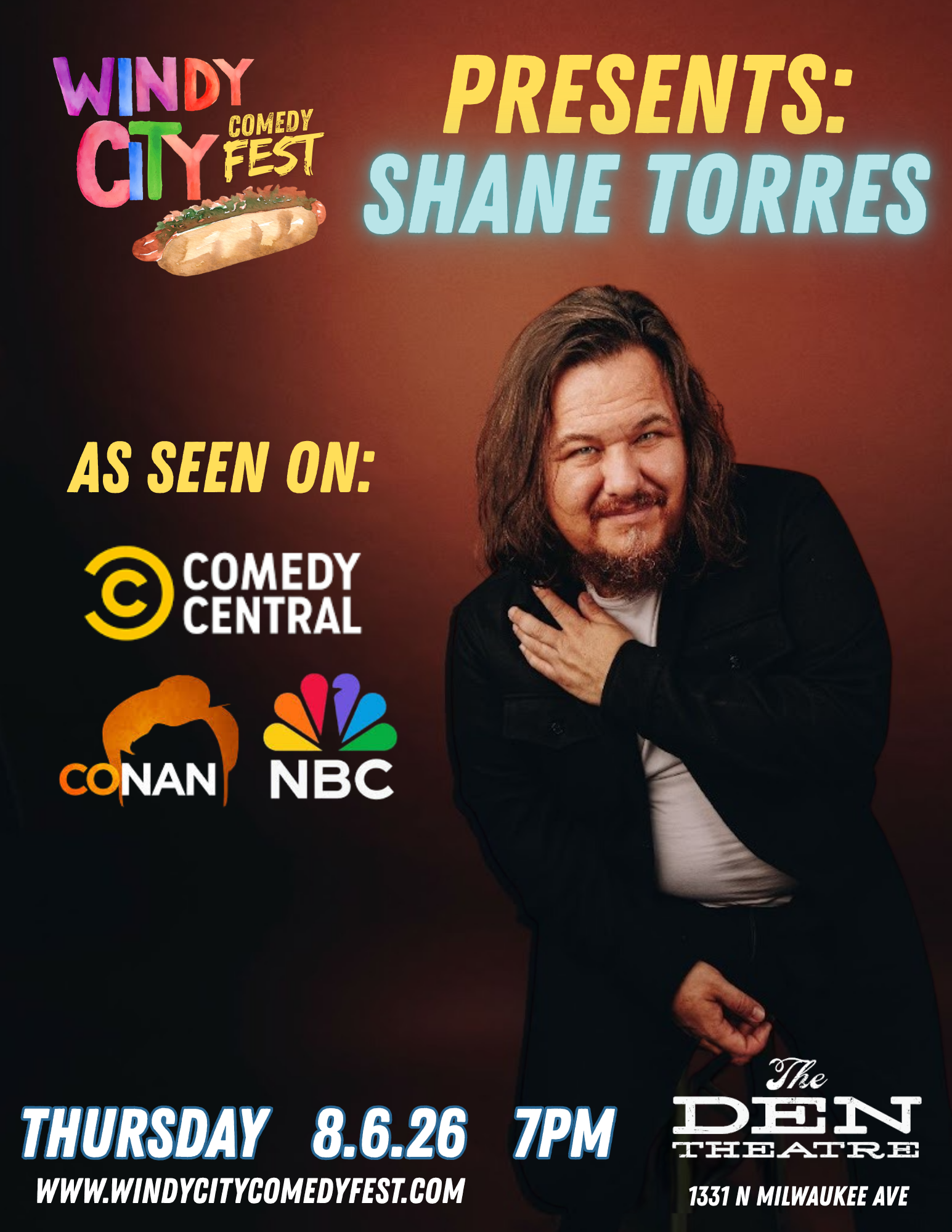 Shane Torres 8_6 Den windy city comedy fest 2026