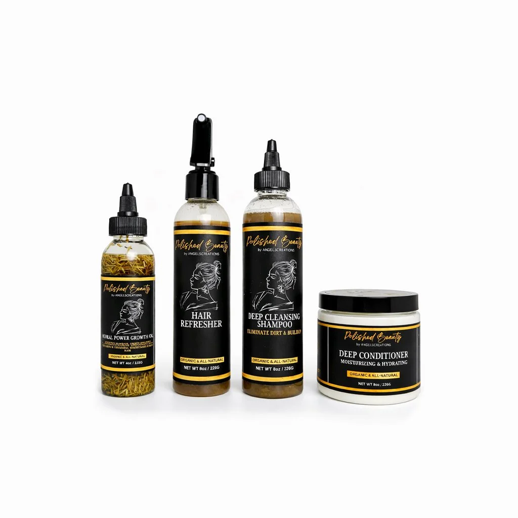 Herbal Power Growth System -Deep Cleansing Shampoo • Deep Conditioner • Herbal Power Growth Hair Oil • Hair Refresher