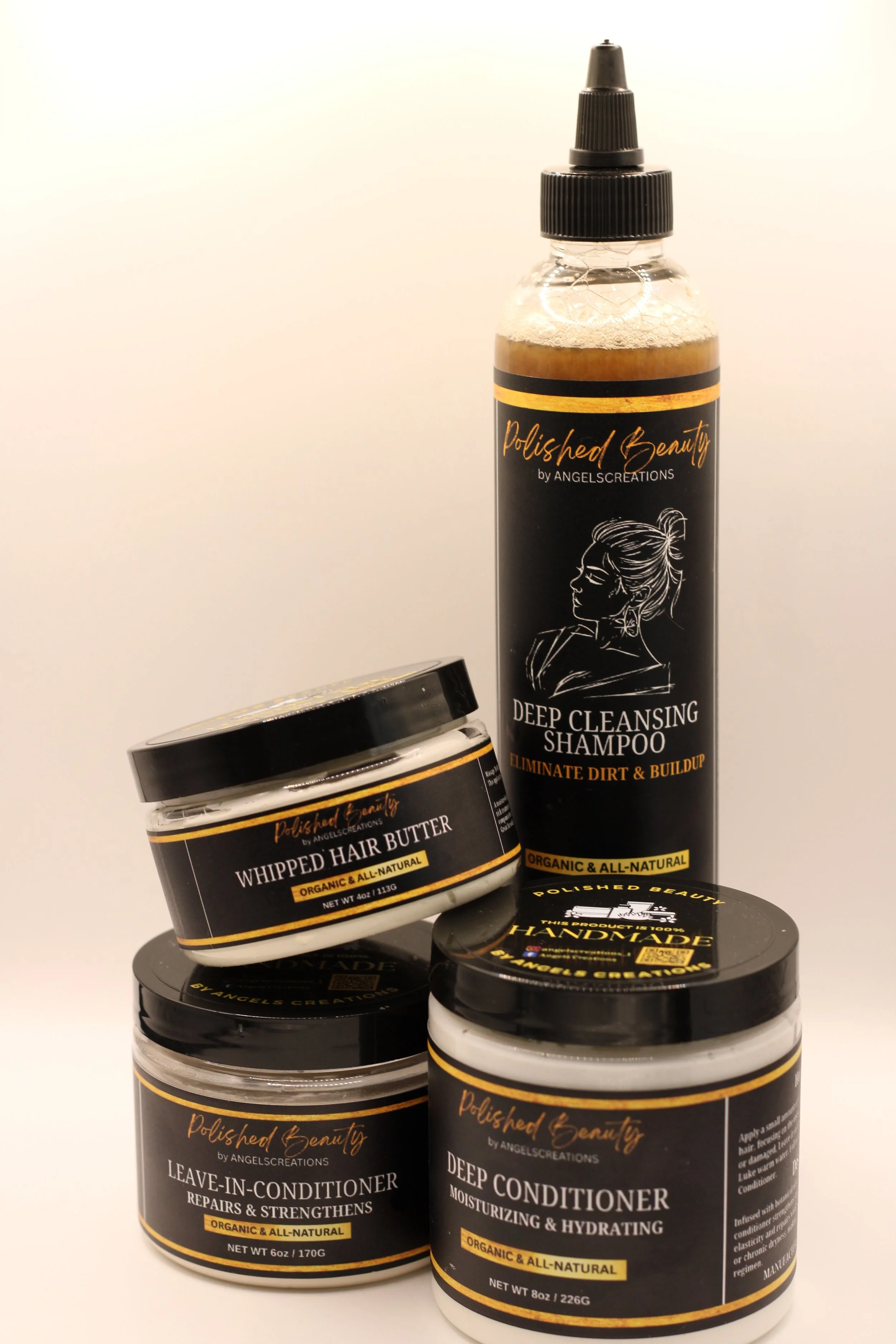 Complete Care Set — $60 • Deep Cleansing Shampoo • Conditioner • Leave-In-Conditioner • Hair Butter