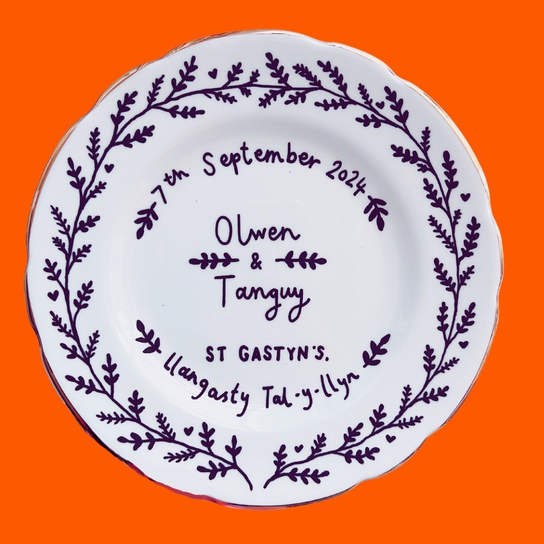 Botanical Personalised Wedding Plate