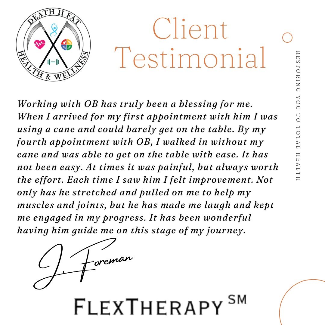 CLIENT TESTIMONIAL
#deathiifat #theycallmeunc #stretching #fitness #athleticrecovery #testimonial #sportsrecovery #physicaltherapy #sportsrehabilitation #healthandwellness