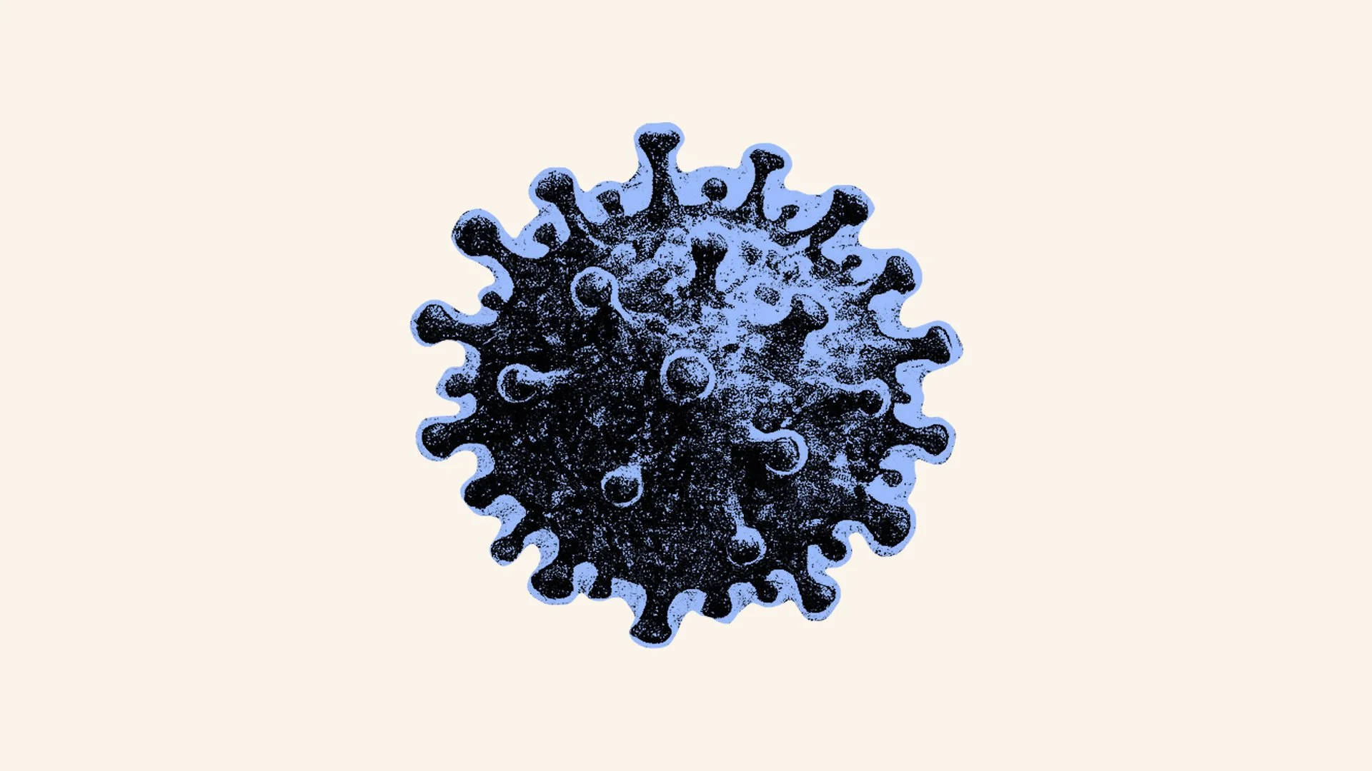 Illustration representing Mpox virus in a simplified, non-stigmatizing style