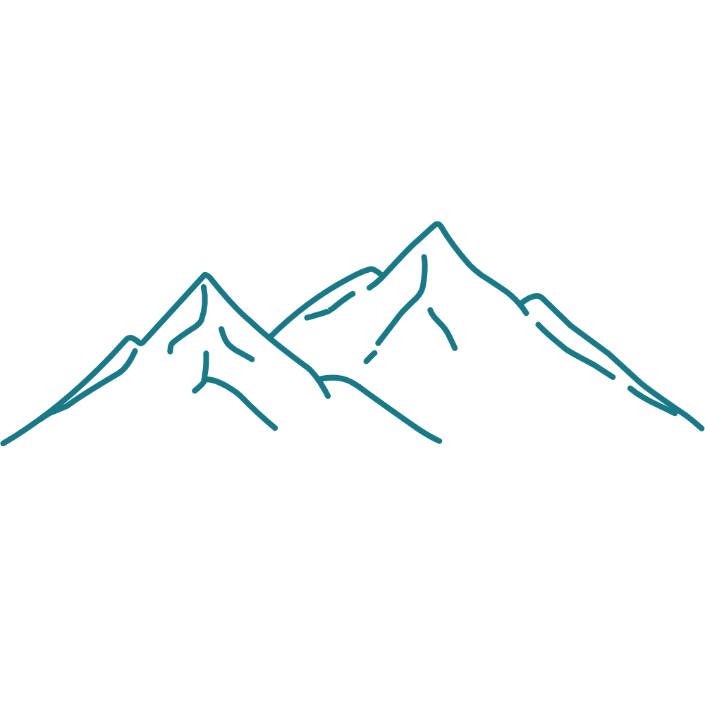 Mountain icon representing accessible yoga wisdom.