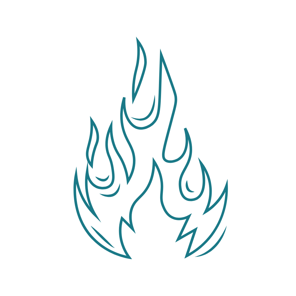 Flame icon representing how yoga and Ayurvedic practices can support energy and vitality.
