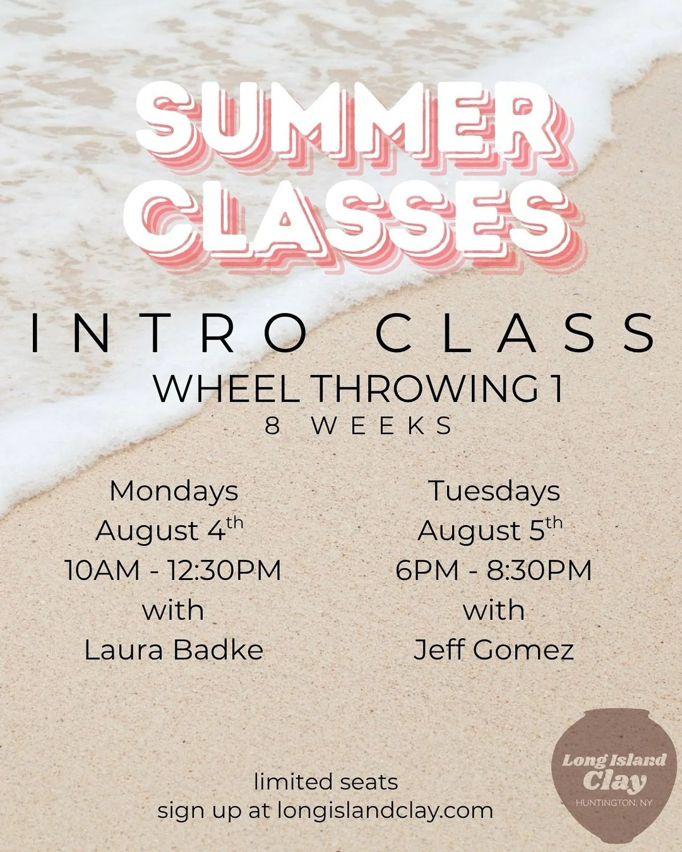 NEW THROWING 1 CLASSES START NEXT WEEK! 
Monday 10AM or Tuesday 6PM
Come spend the second half of summer learning how to throw on the wheel from scratch! 

Our talented instructors are excited to meet you! 
Inquire within to learn more!! 

#huntingto
