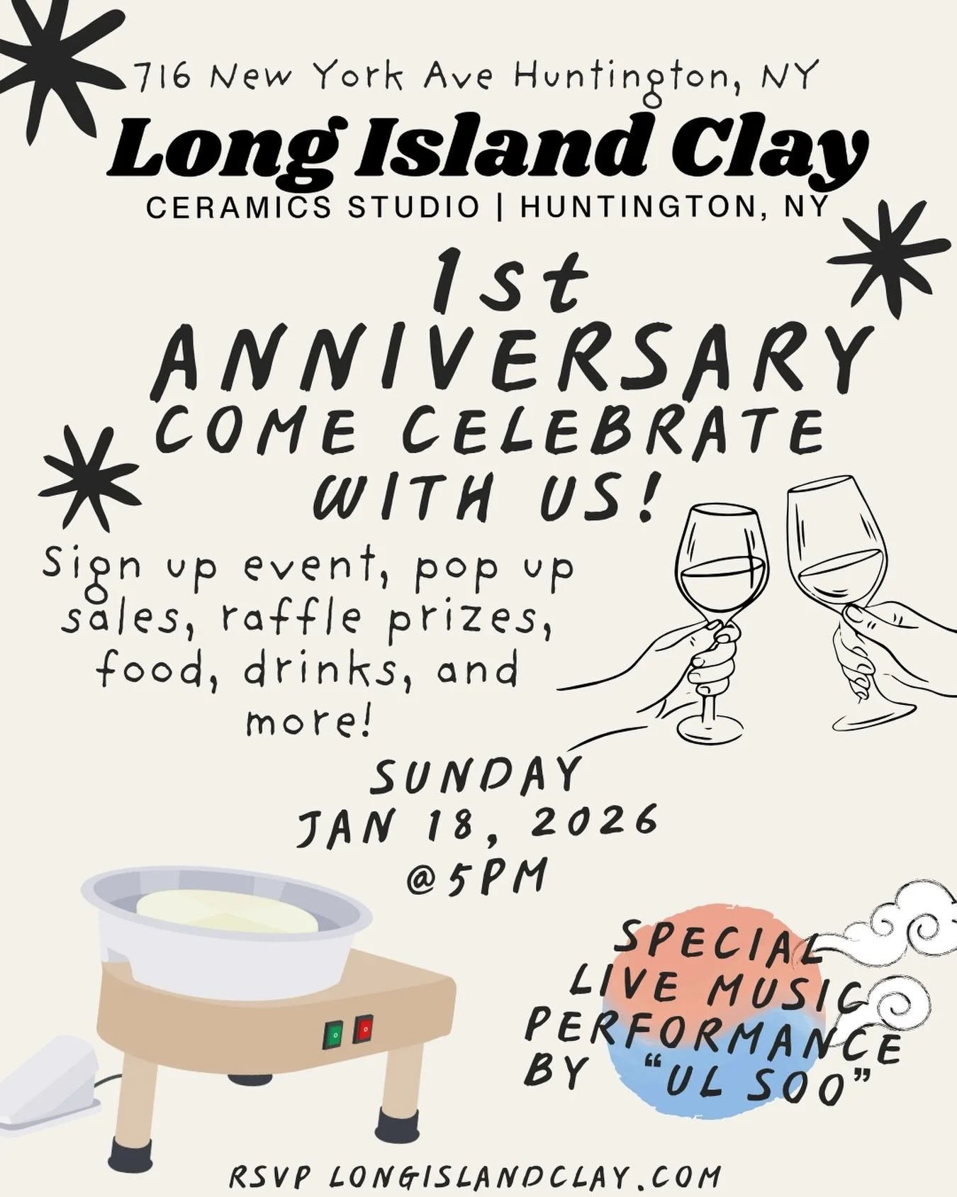 Our 1 year is approaching and we are so excited to celebrate with all of you! Come with your friends and family and check out what we have to offer! Sunday Jan 18th 5pm - don&rsquo;t forget to RSVP through our website at Longislandclay.com 

#hunting