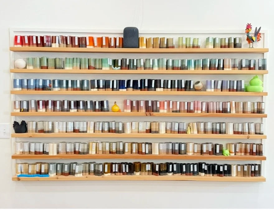 A lot has changed in a year! 

We&rsquo;ve added a ton of new glazes to the studio, bringing our count to just about 50, with more in the works. Swipe to see what our glaze wall looked like last spring.

A big THANK YOU to our studio tech @spraybooth