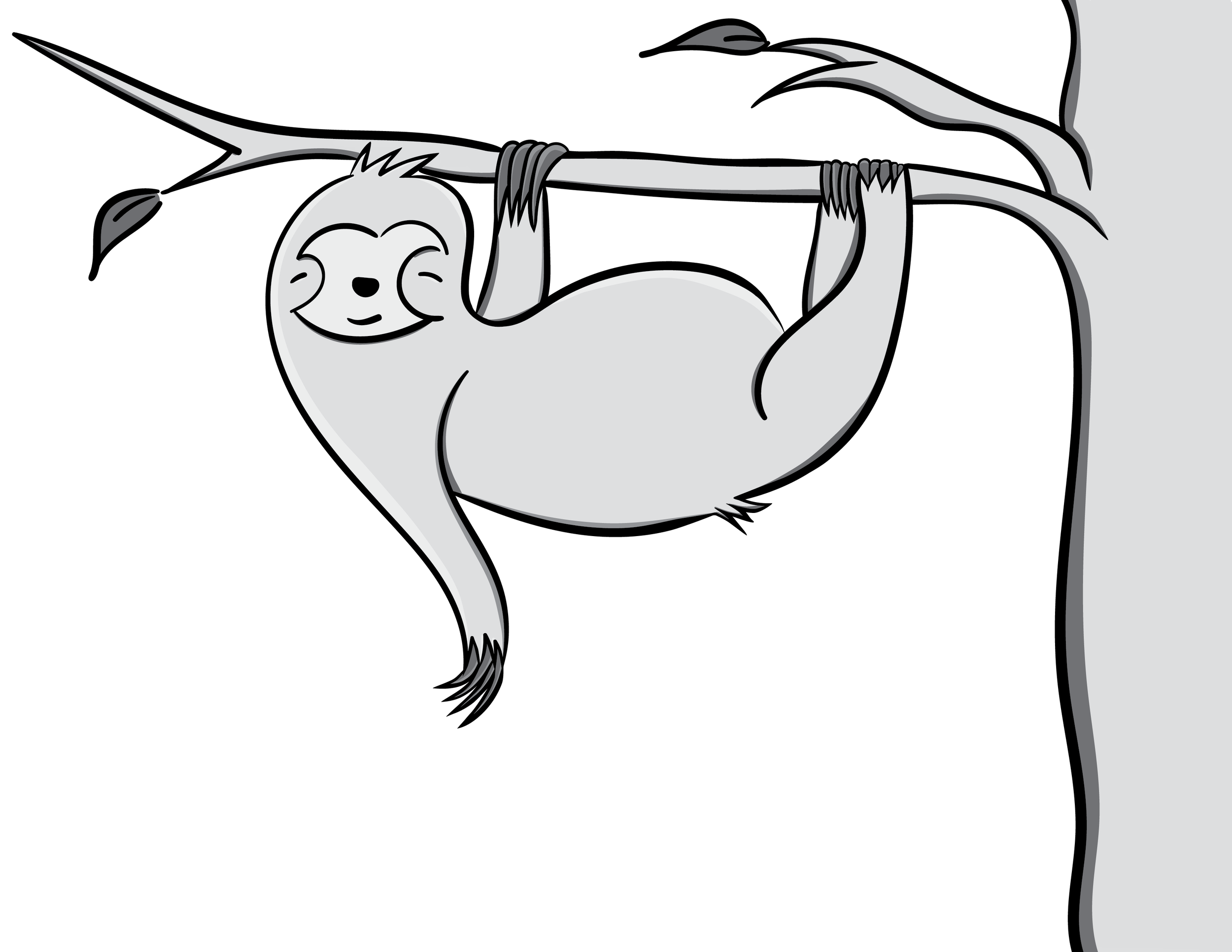 Hector the sloth. Dawn with Wacom tablet in Illustrator
