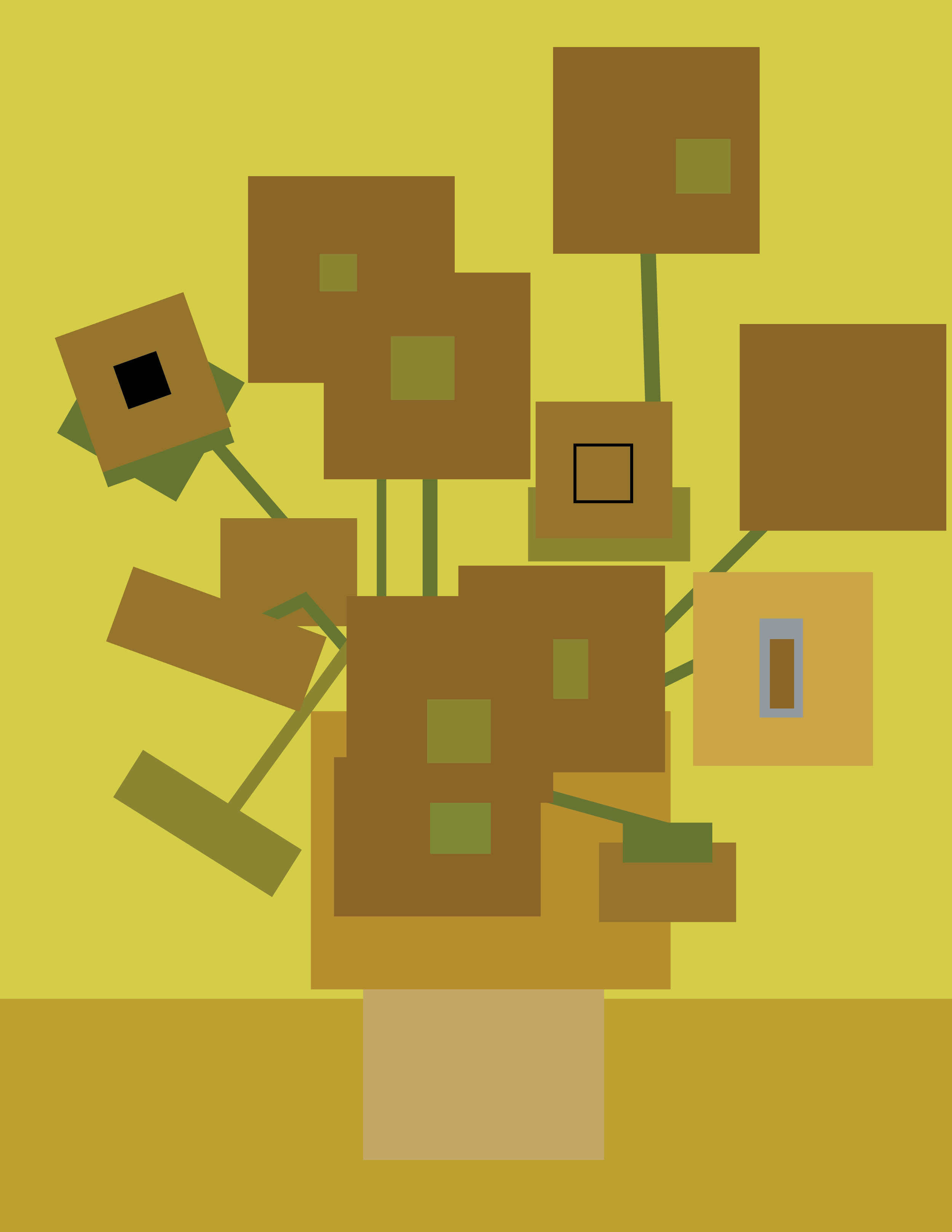 Take on Van Gogh's "Sunflowers" using only squares and rectangles