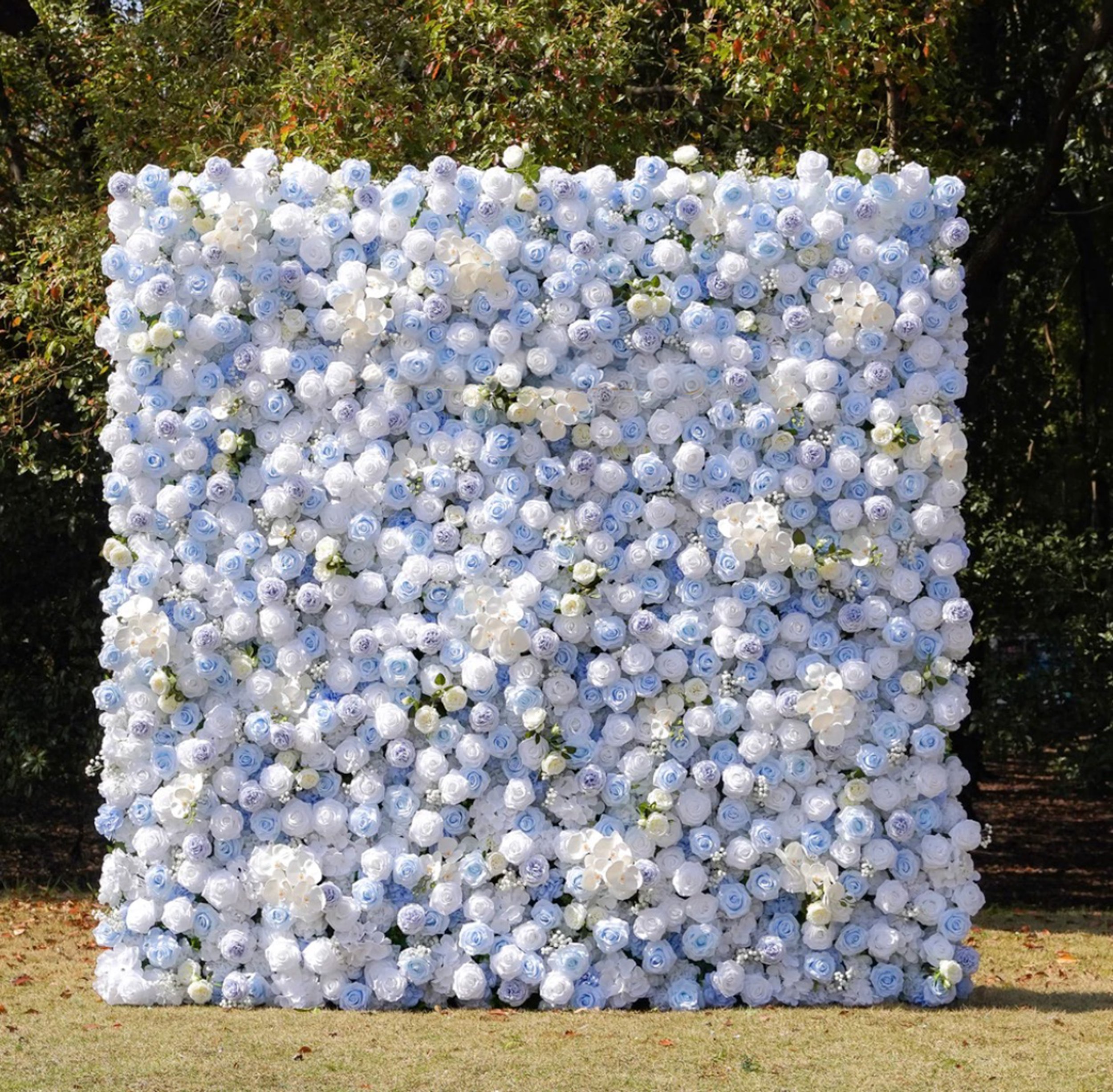 Blue Hues Flower Wall