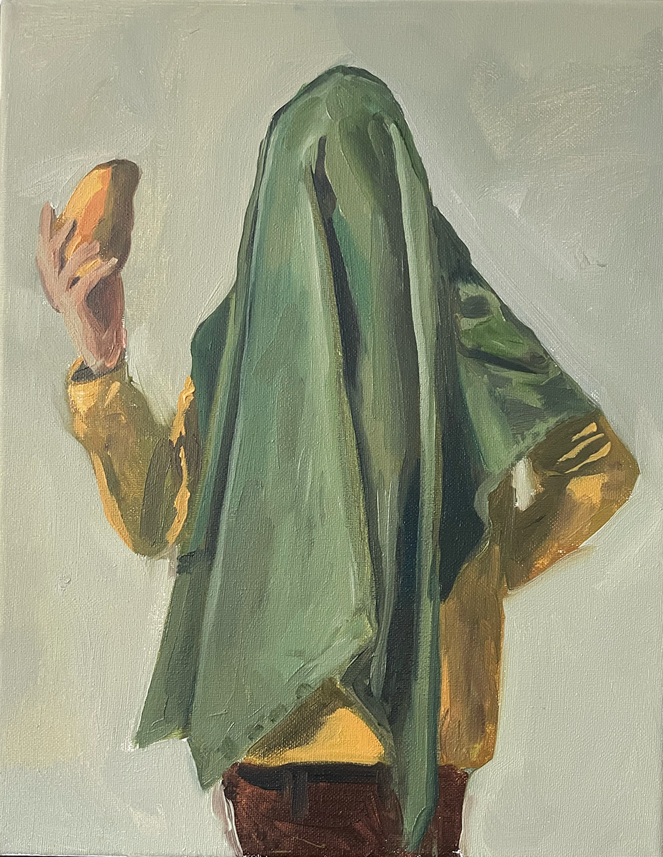 With Mango / Oil on canvas / 14 by 11 