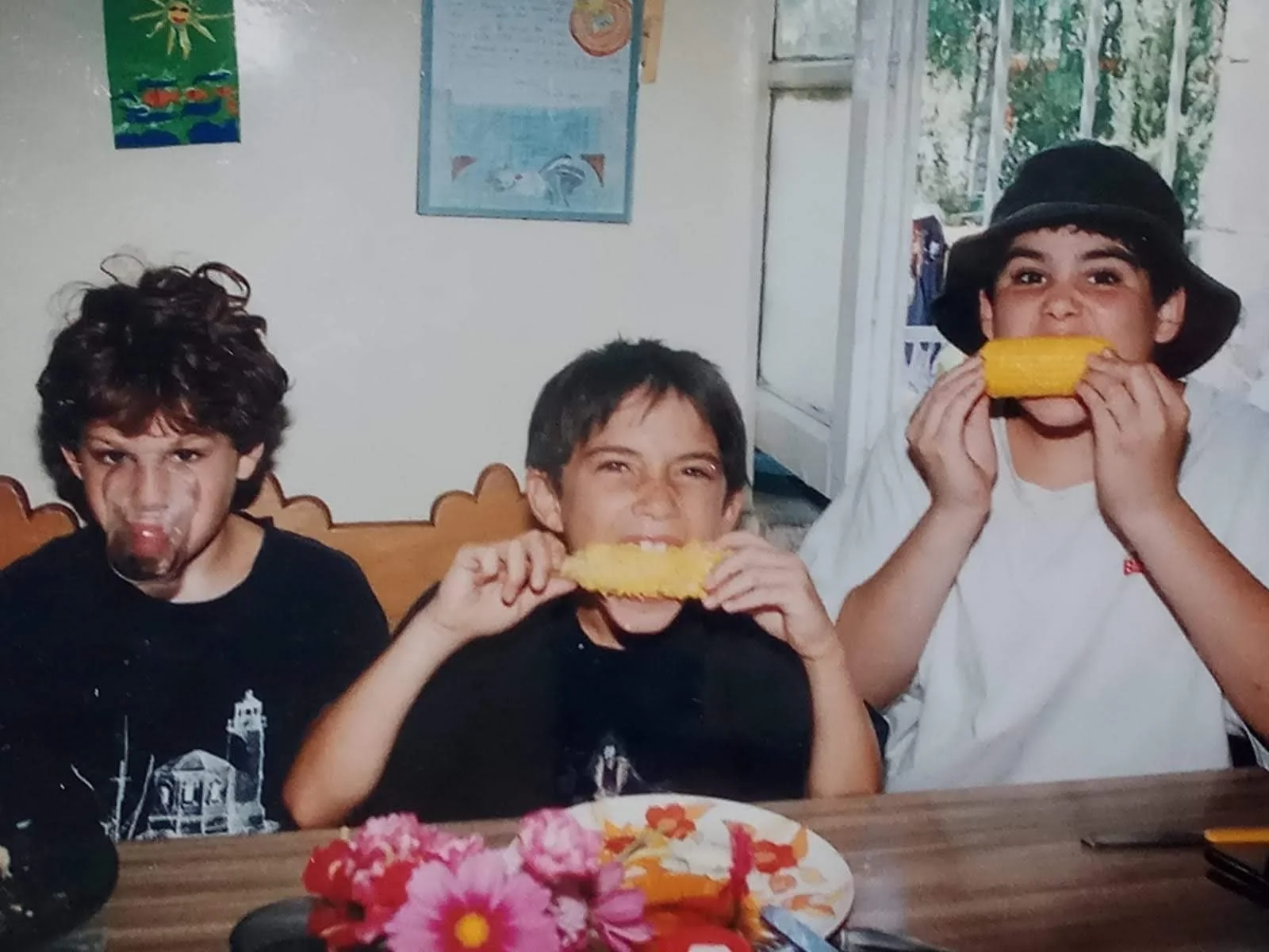 Noam Israel corn and juice.JPG