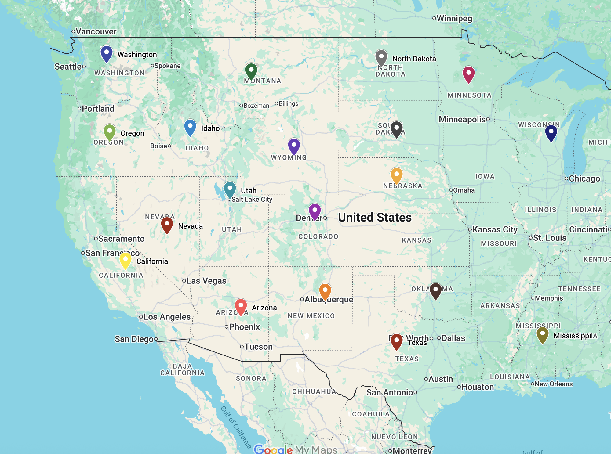 Map of states with school trust lands