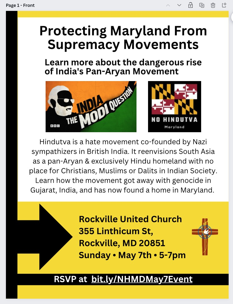 Interfaith Voices Unite at Rockville United Church to Confront Hindutva’s Rise