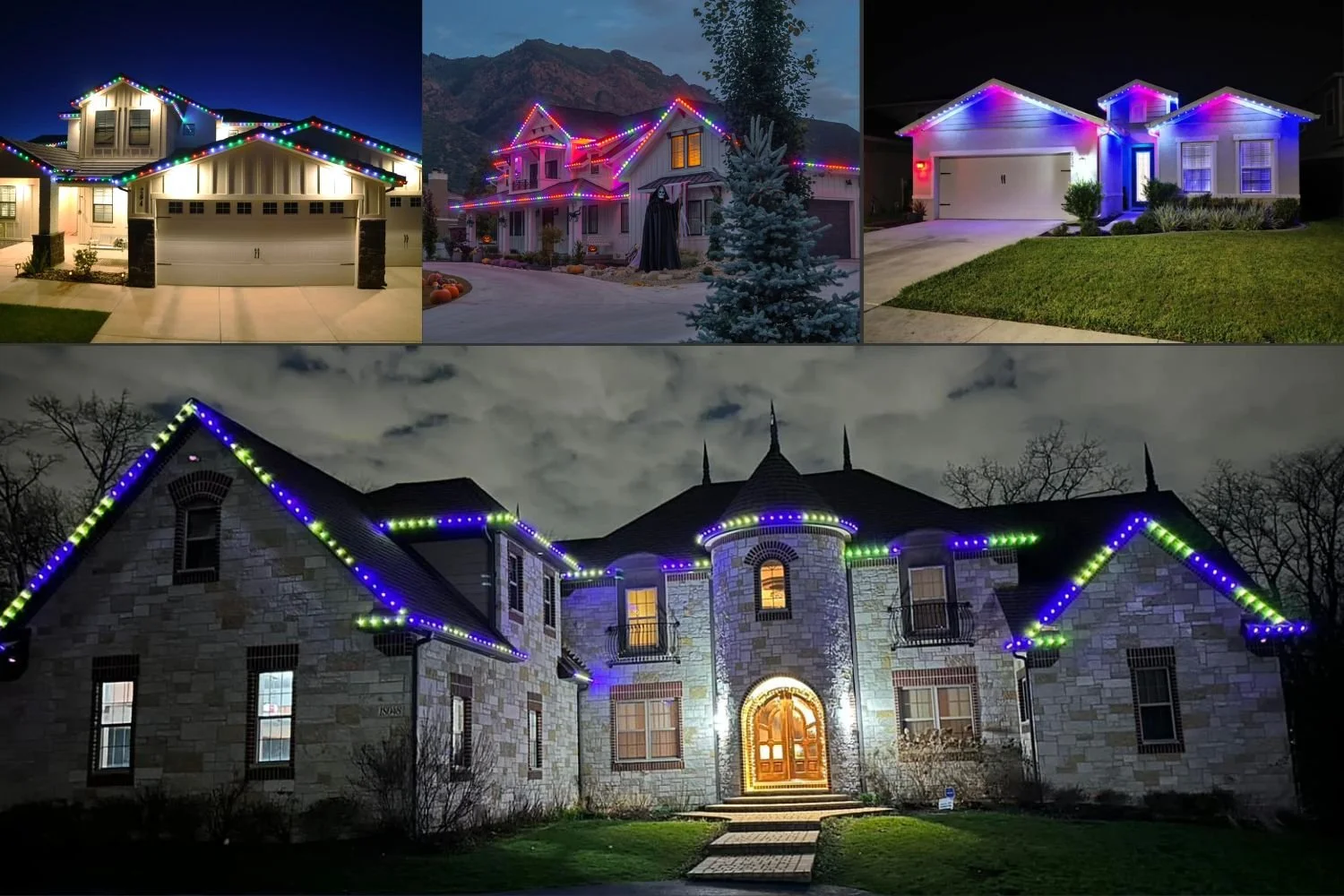 Holiday lights for multiple houses