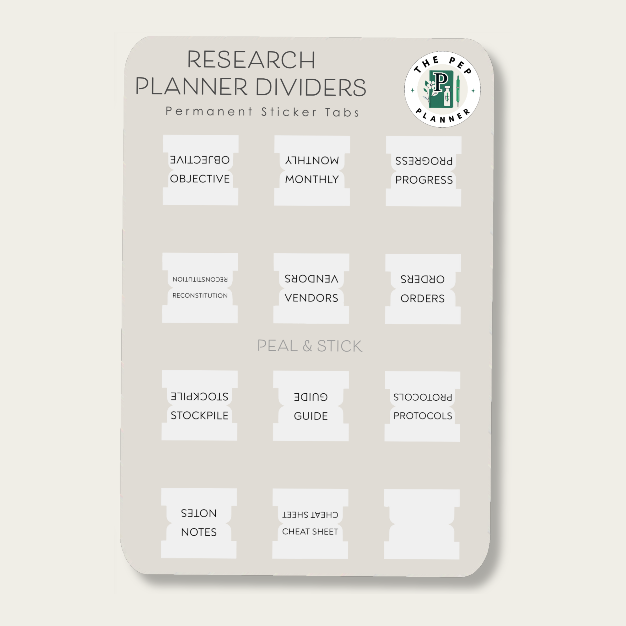 Research Planner Tabs