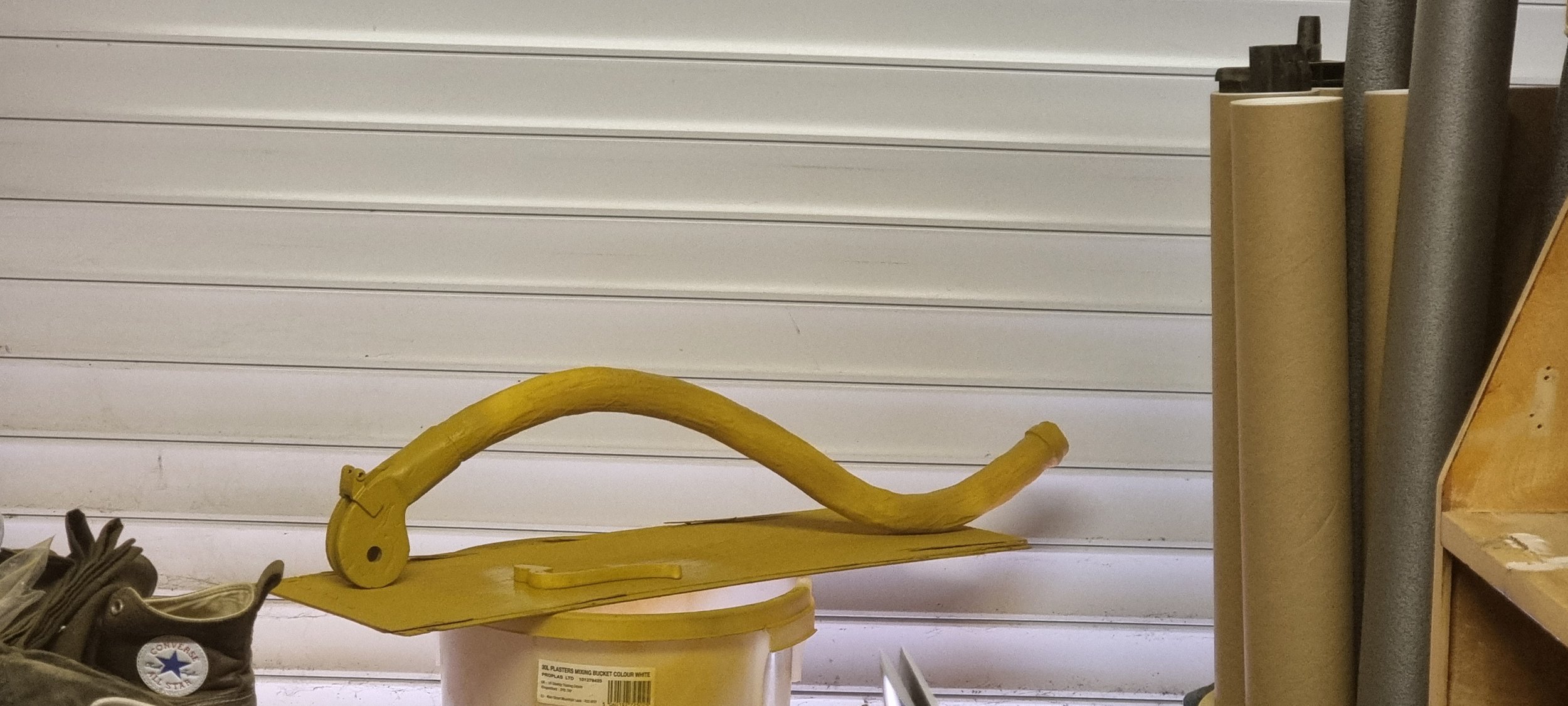 Handle gets primer coat