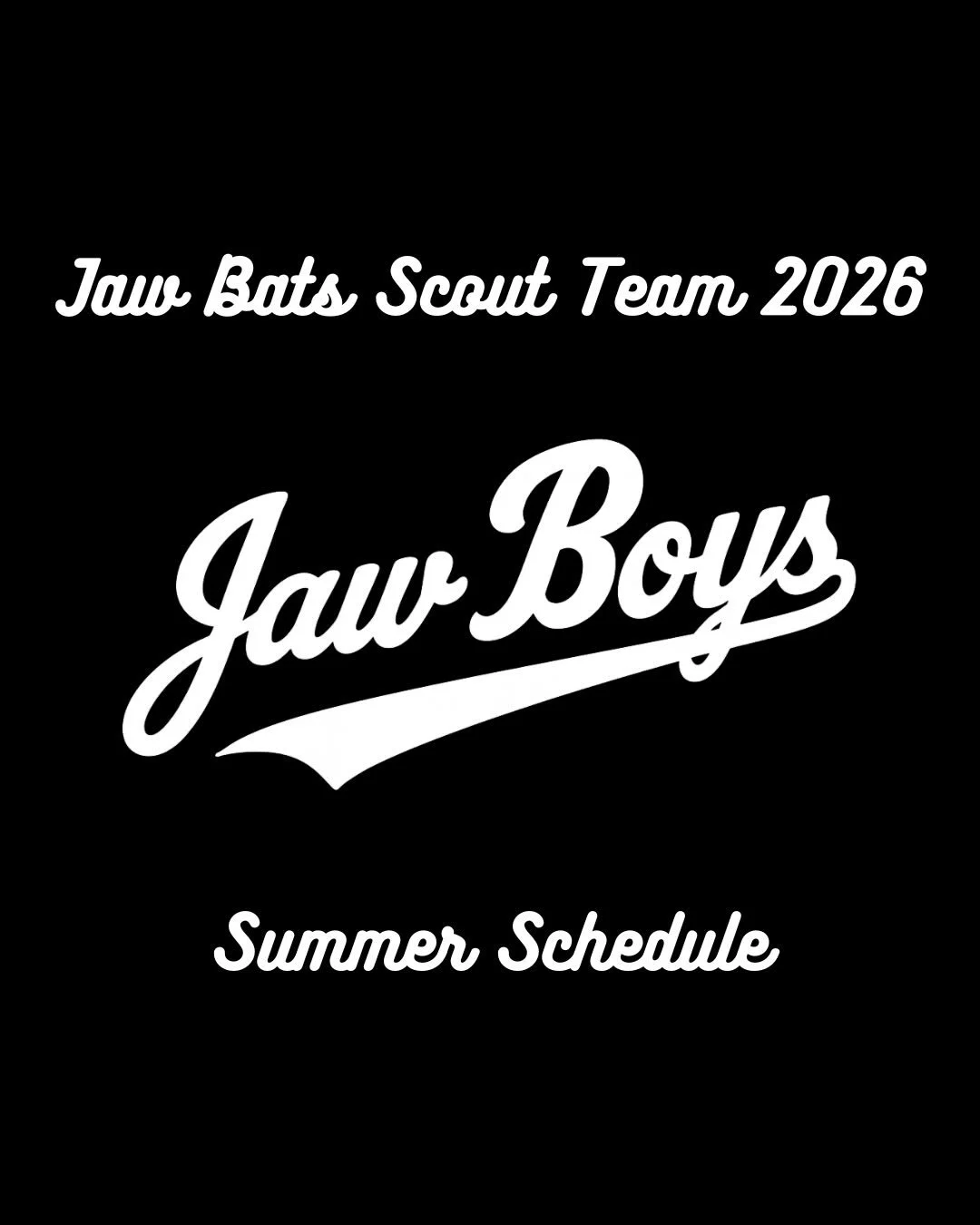 🚨Summer Schedule release!

Jaw Bats Scout Team 2026:

This talented team&rsquo;s sole purpose is preparing these college bound athletes for their college playing experience and making sure they&rsquo;re prepared &amp; ahead when they step on campus.
