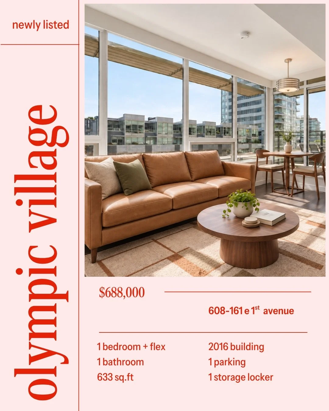 another listing at block 100 by Onni. An absolute must see!

✨ offered at $688,000 &bull; 1 bed + flex &bull; 1 bath &bull; 633 sq.ft &bull; 1 parking &bull; 1 storage ✨

⬇️#olympicvillage #LiveInVancity #OwnInVancouver⁠ #finesrealestate #vancouerrea