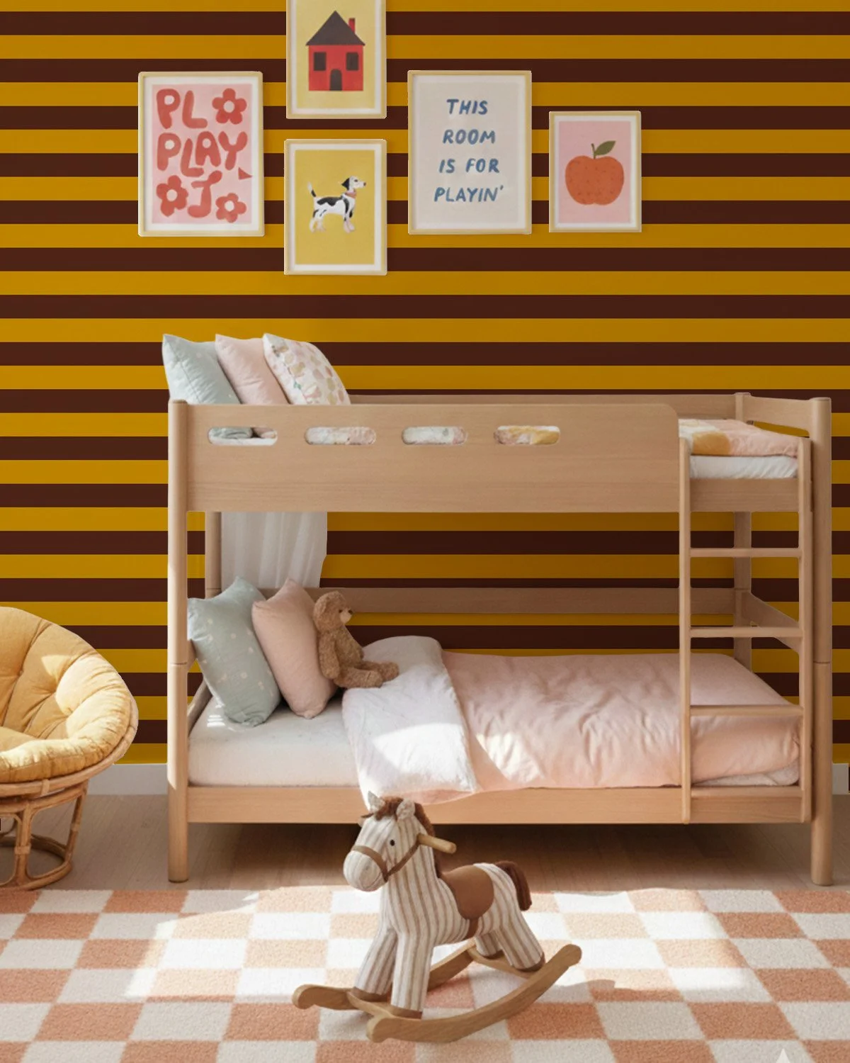Art Deco Napier Hotizontal Stripe Bunk Bed..jpg