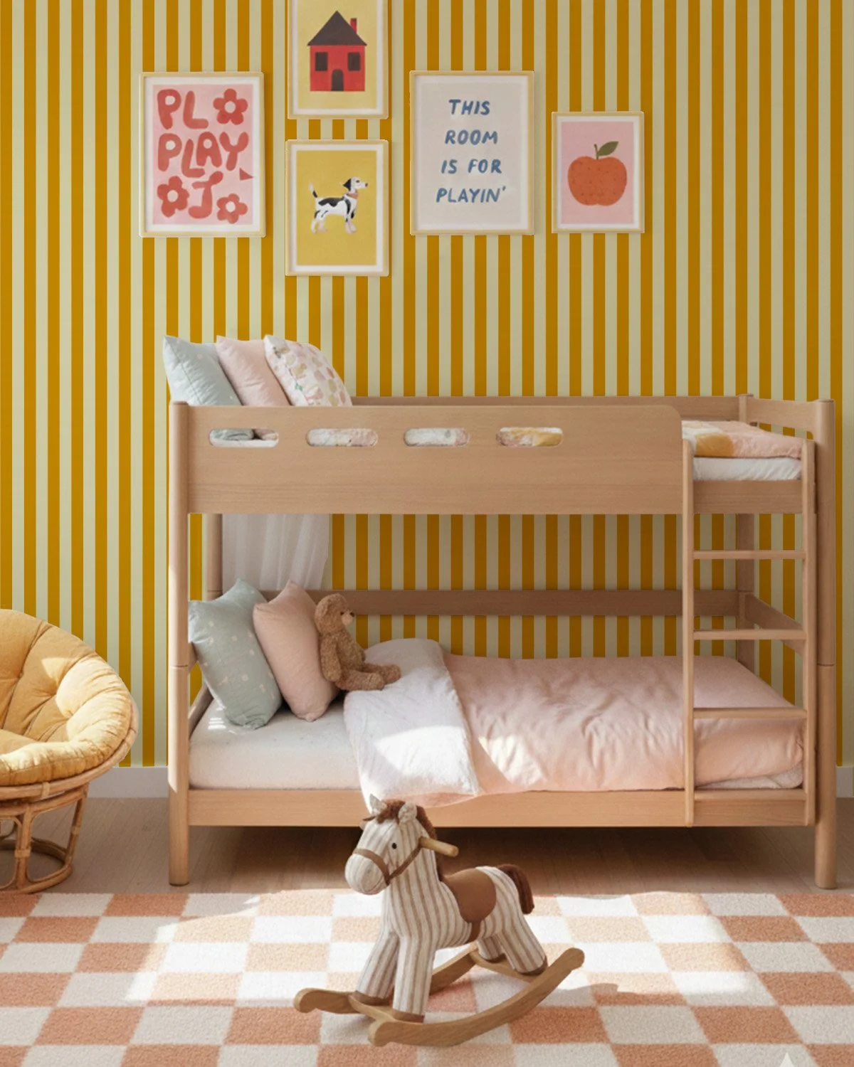 Gisborne Pumpkin Spice Stripe Bunk Bed..jpg