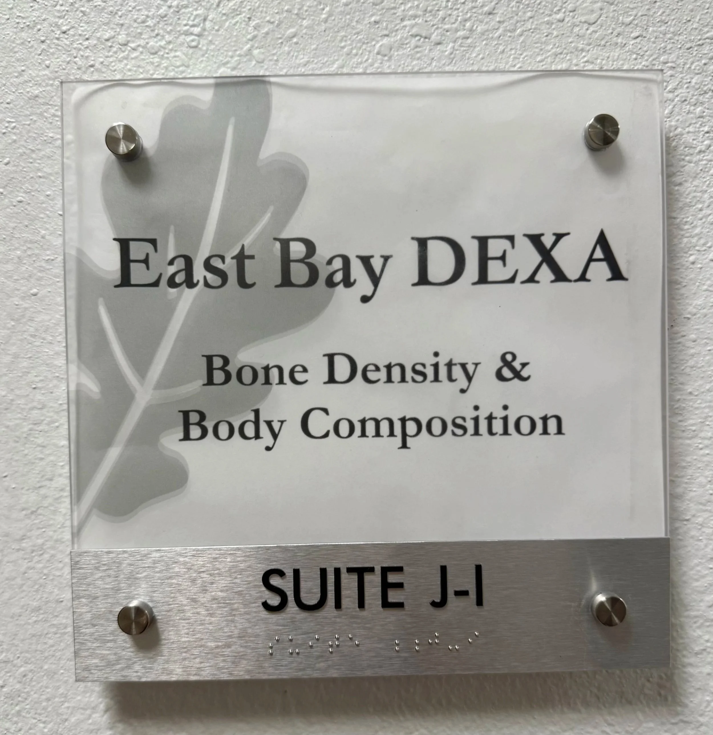 East Bay DEXA Door Plaque - Suite J-1