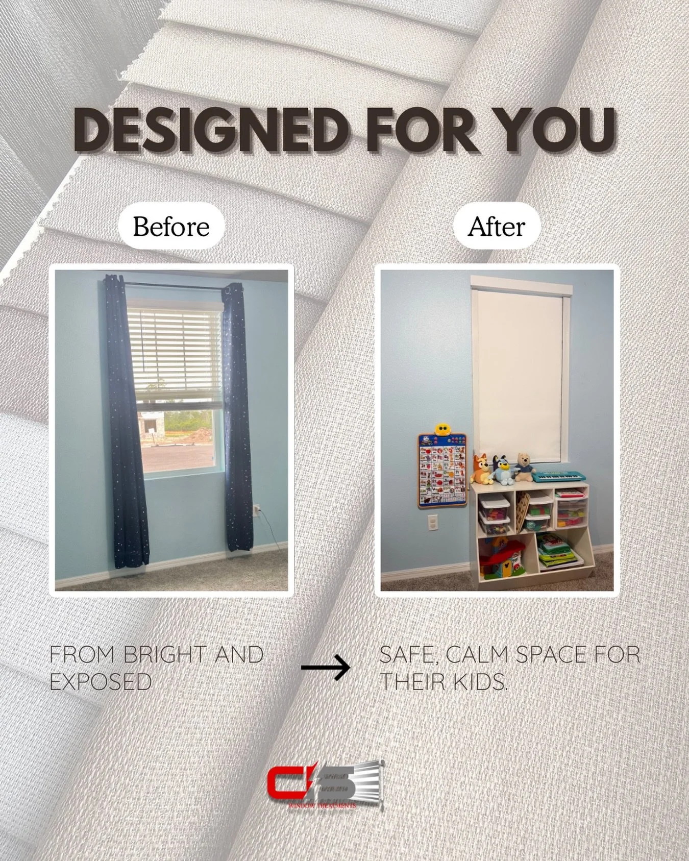 Today&rsquo;s highlight ✨ Parents know how important it is to have privacy and calm in their kids&rsquo; room. Don&rsquo;t settle for blinds that won&rsquo;t last &mdash; choose custom, durable, and perfectly fitted. 🪟

Want to upgrade your space? D