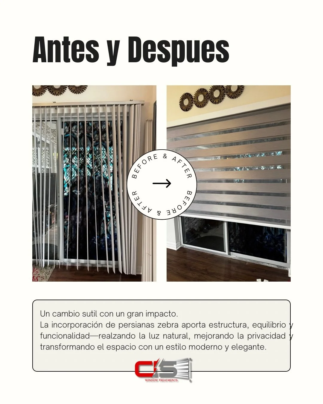 The upgrade you didn&rsquo;t know you needed ✨
Before vs. after speaks for itself.

#renovacion #persianas #zebrablinds #orlando #d&eacute;cor