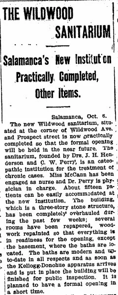 Wildwood Sanitarium History