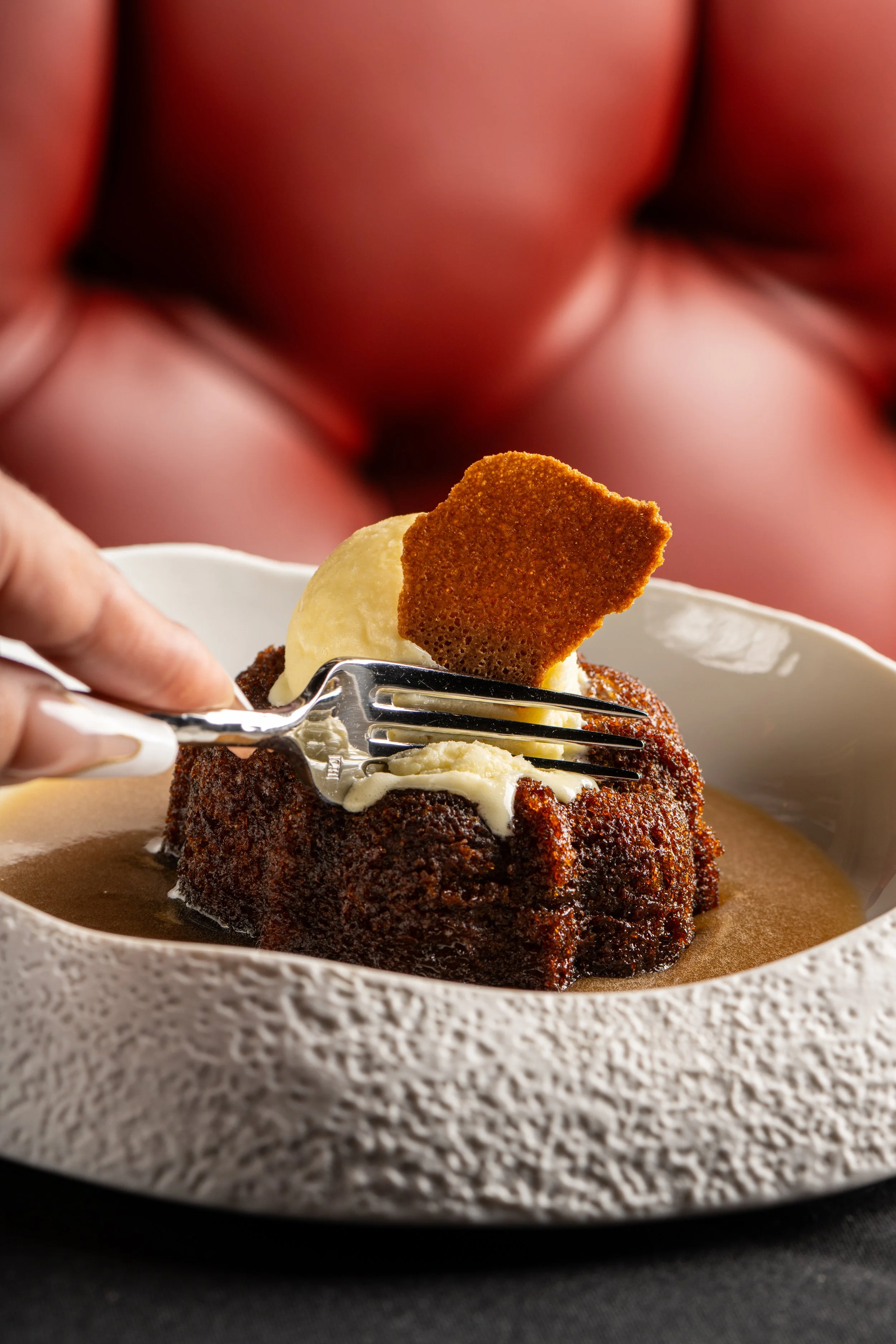 Sticky Toffee Pudding, Brown Butter Ice Cream, Brown Sugar Tuille