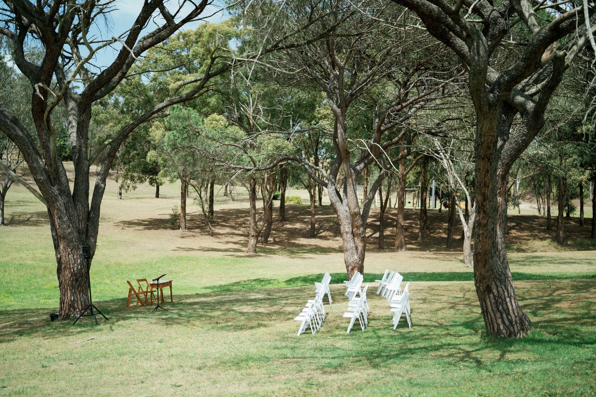 Outdoor Wedding Ceremony Setup at Stockade Hill Heritage Park, East Maitland