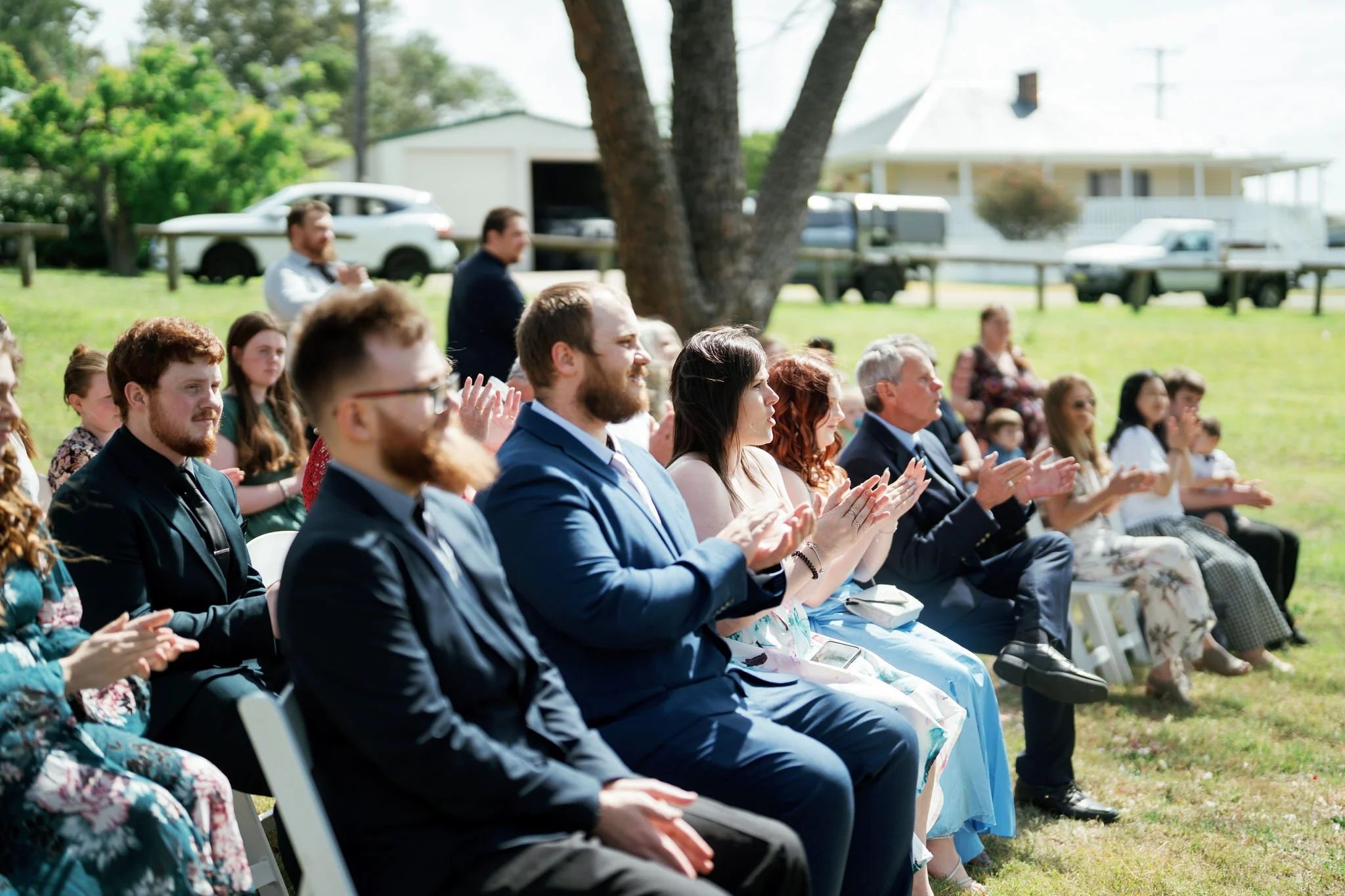 Guests Applauding at Stockade Hill Heritage Park Wedding Ceremony East