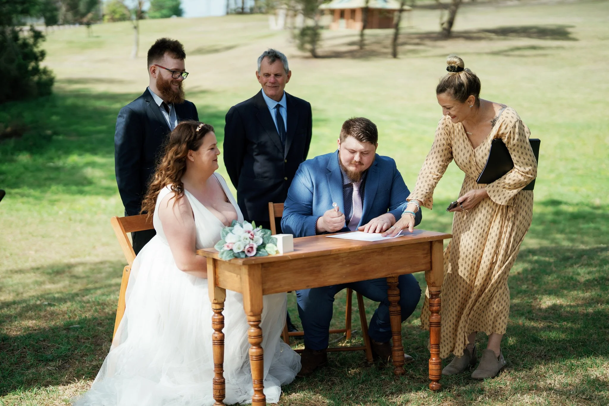 Signing the Marriage Certificate at Stockade Hill Heritage Park Wedding East Maitland