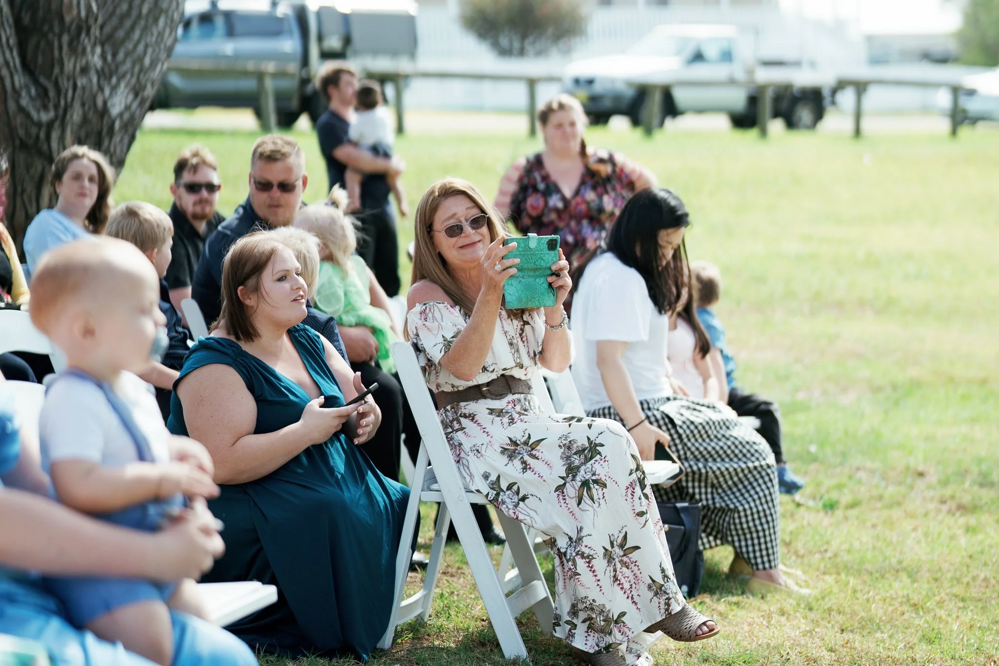 Candid Guest Moments at Stockade Hill Heritage Park Wedding Ceremony