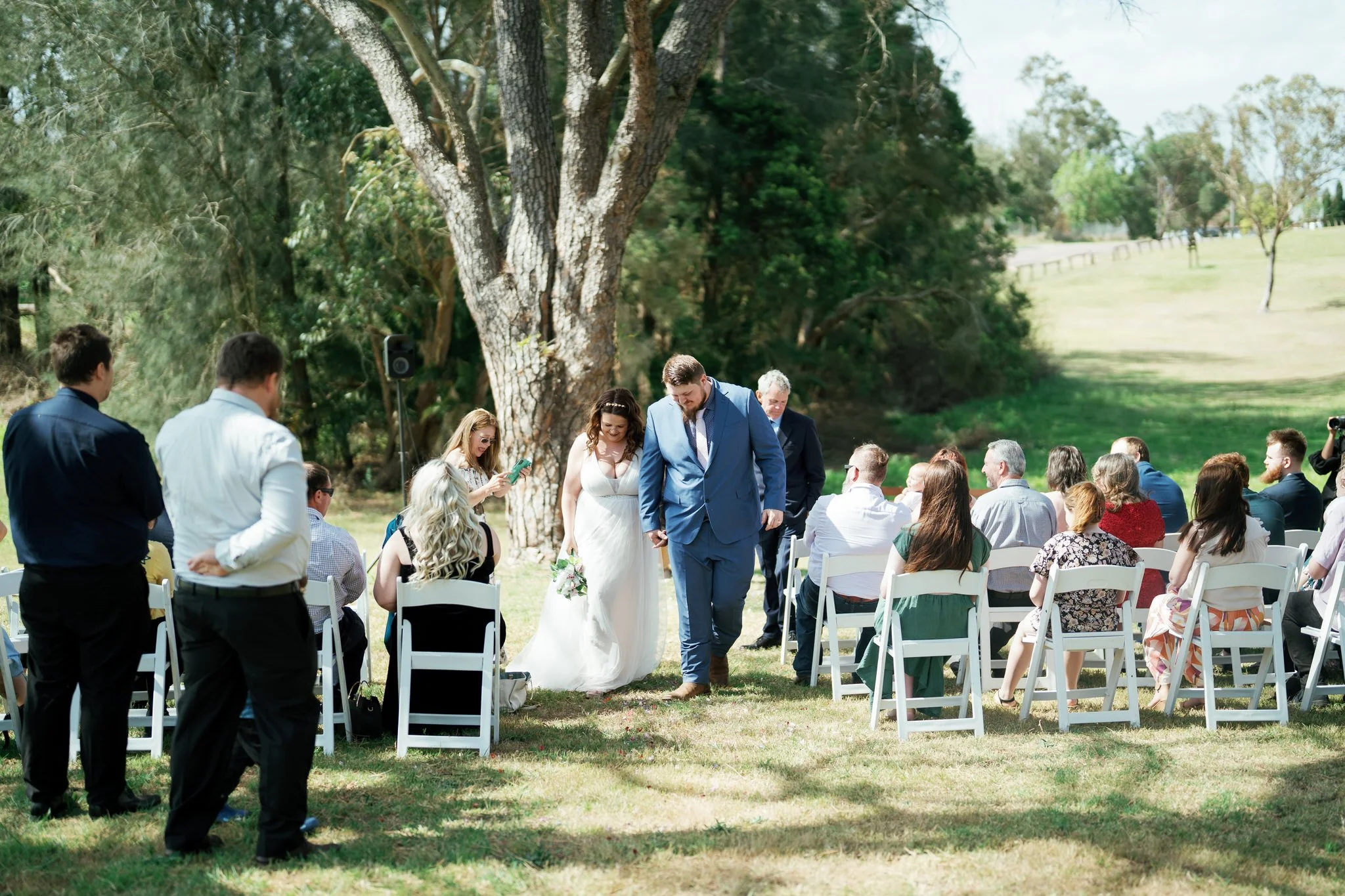 East Maitland Wedding Couple Walking Down the Aisle