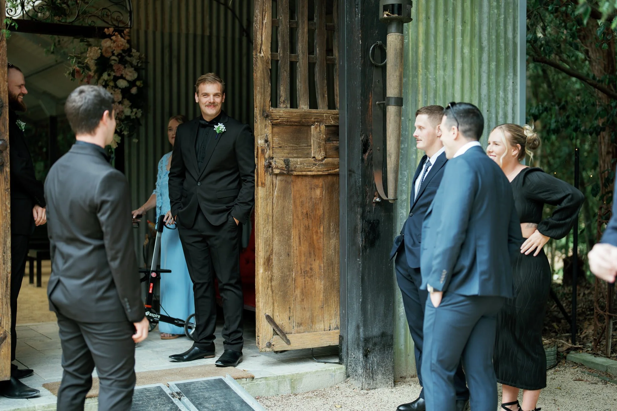 Groom greeting guests at Kangy Gardens Hunter Valley wedding – FirstLook Stills