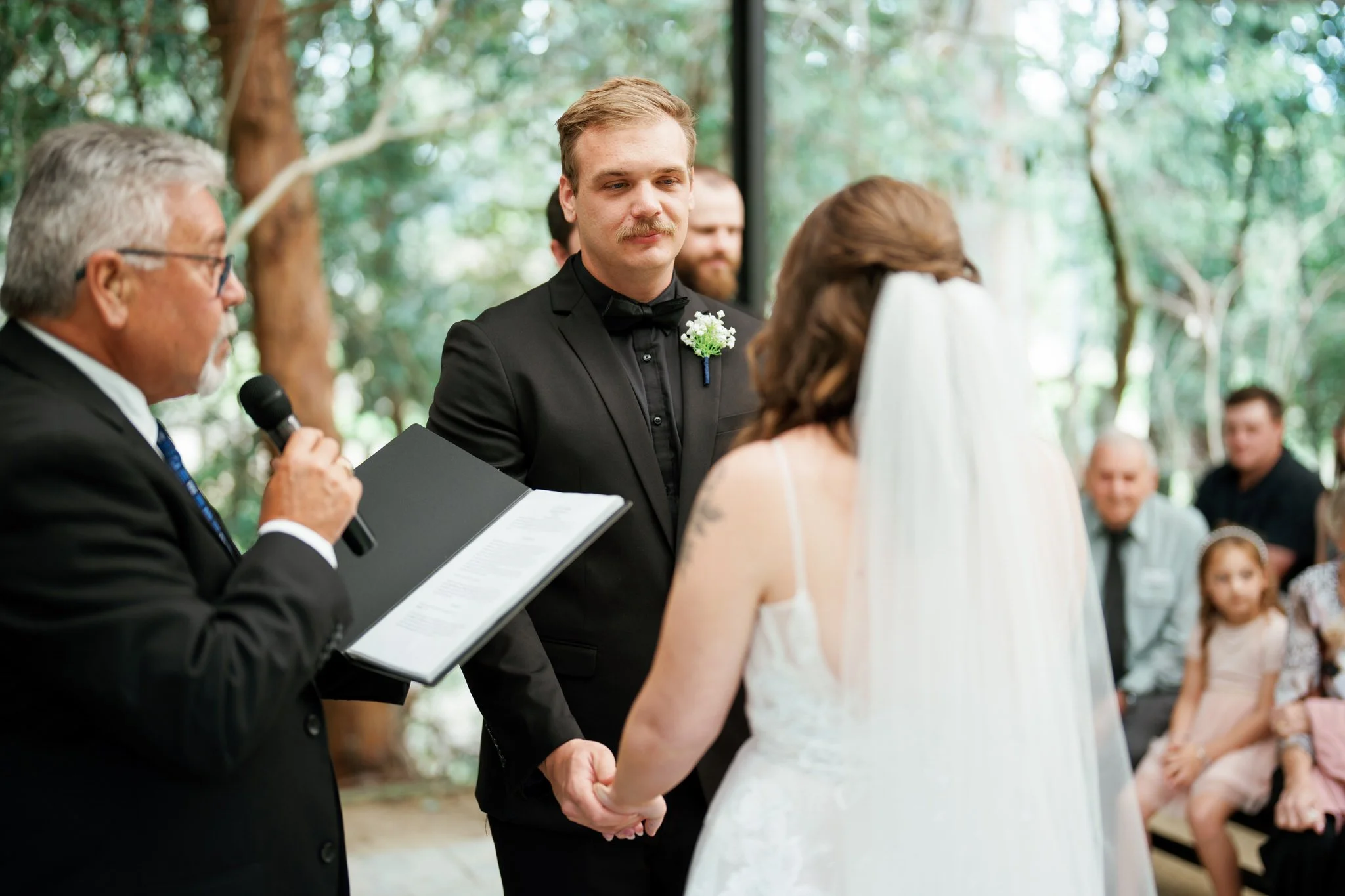 Emotional Groom and Celebrant at Kangy Gardens Ceremony – Kangy Gardens Wedding Photographer