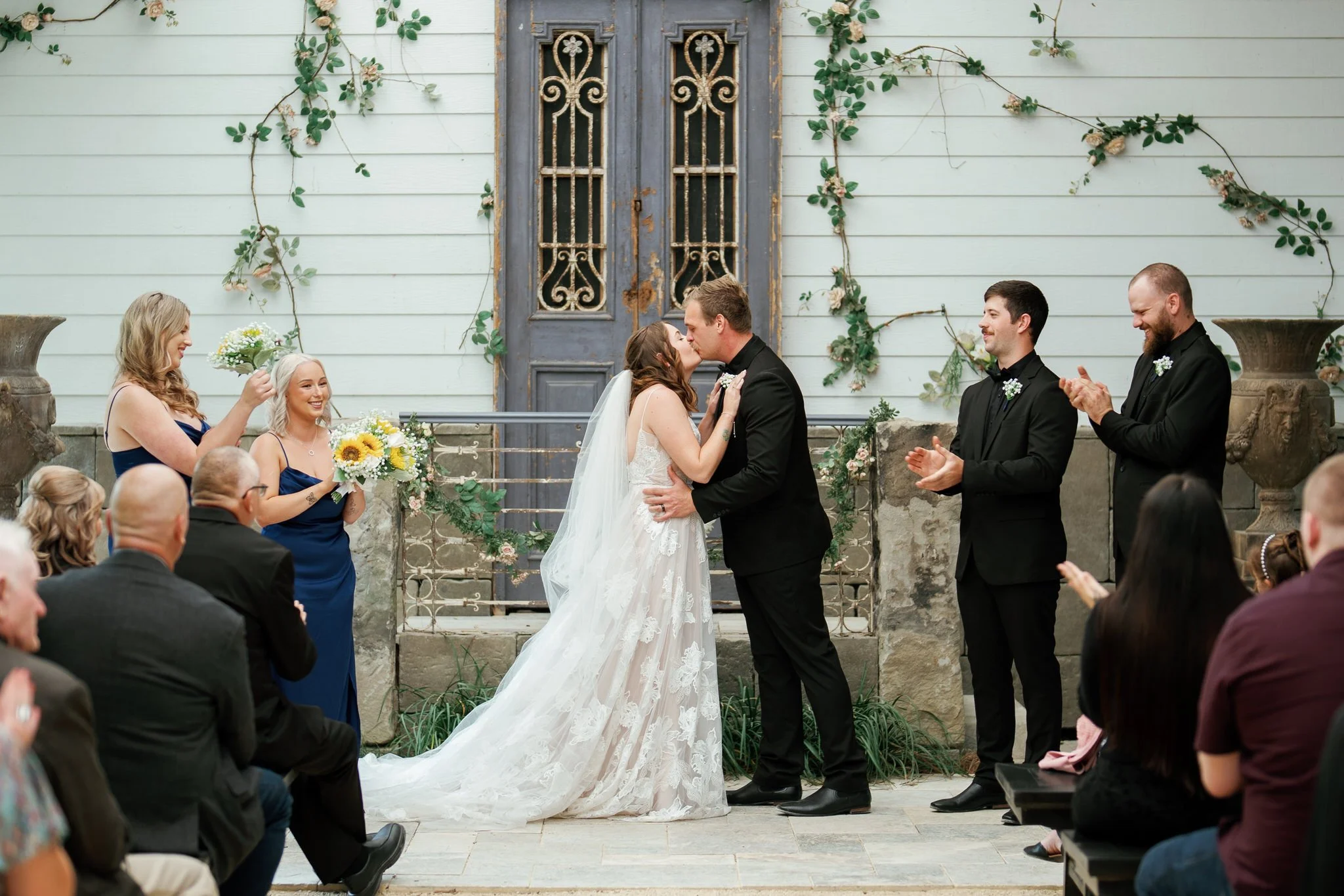 First Kiss as Married Couple at Kangy Gardens – Hunter Valley Wedding Photography