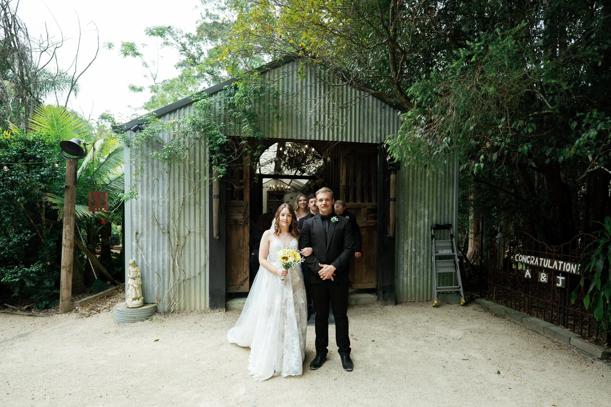 Hunter Valley Bride and Groom Portrait Outside Kangy Gardens Wedding Chapel