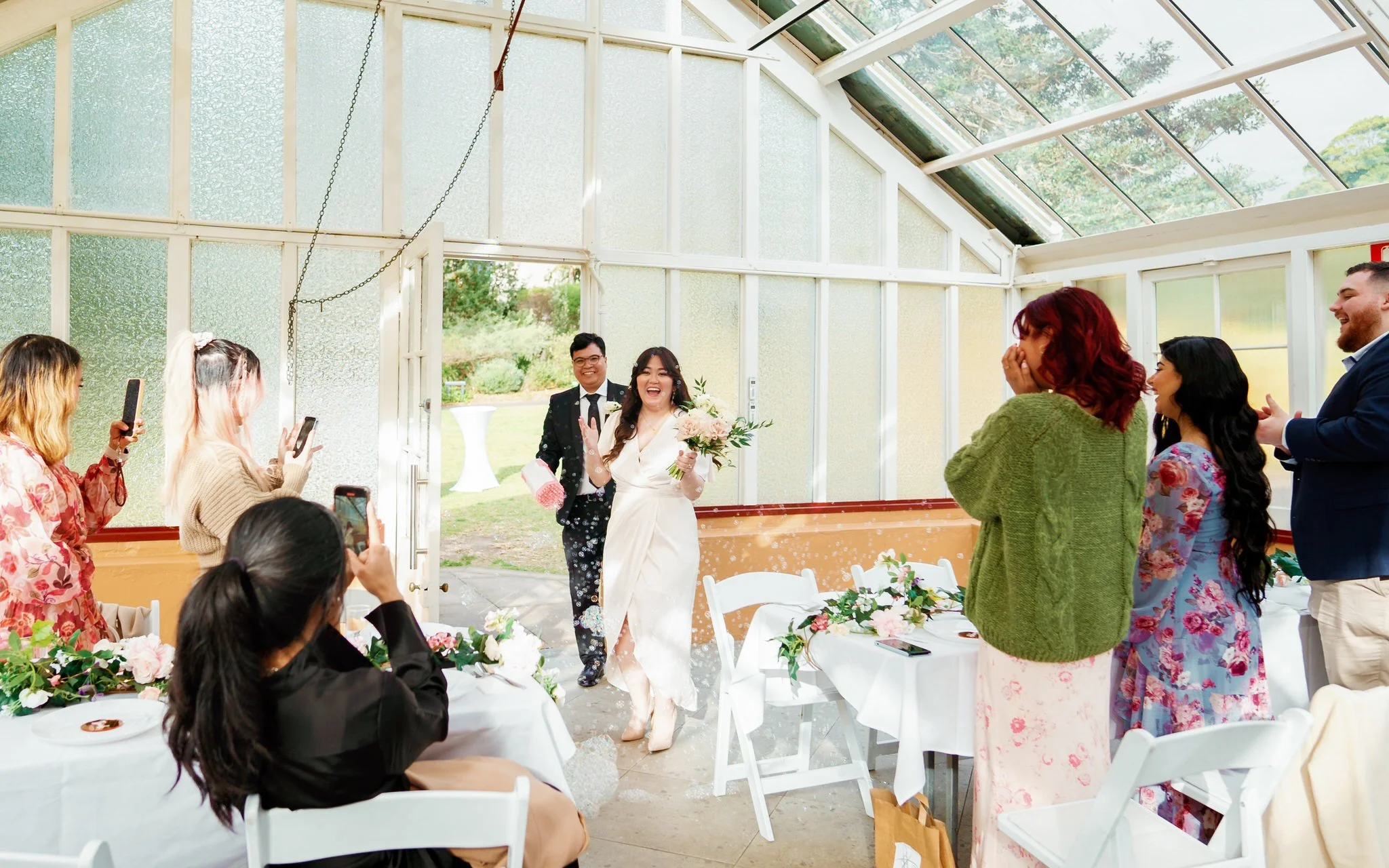 Bride and Groom Entrance at Palm House Reception – Botanic Garden Sydney