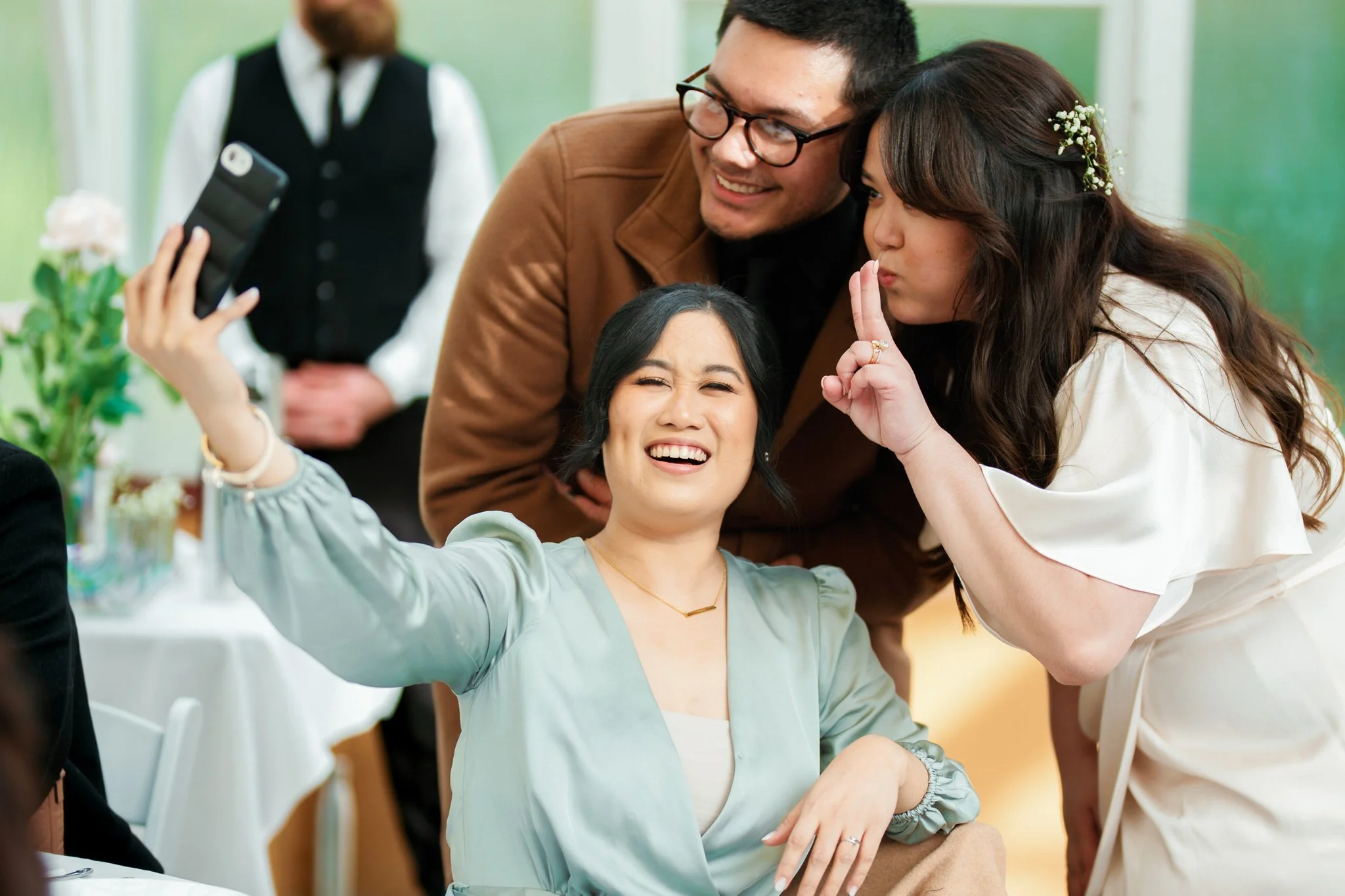 Palm House Reception Wedding Selfie – Botanic Garden Sydney