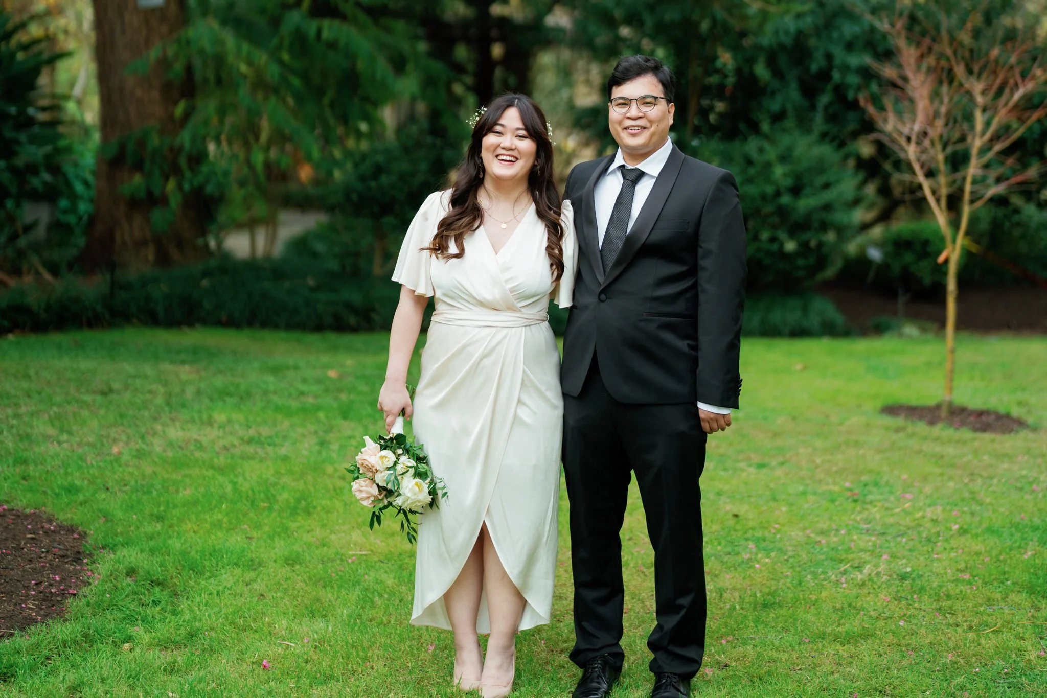 Bride and Groom Hug After First Look | Palm House Wedding by Hunter Valley Photographer