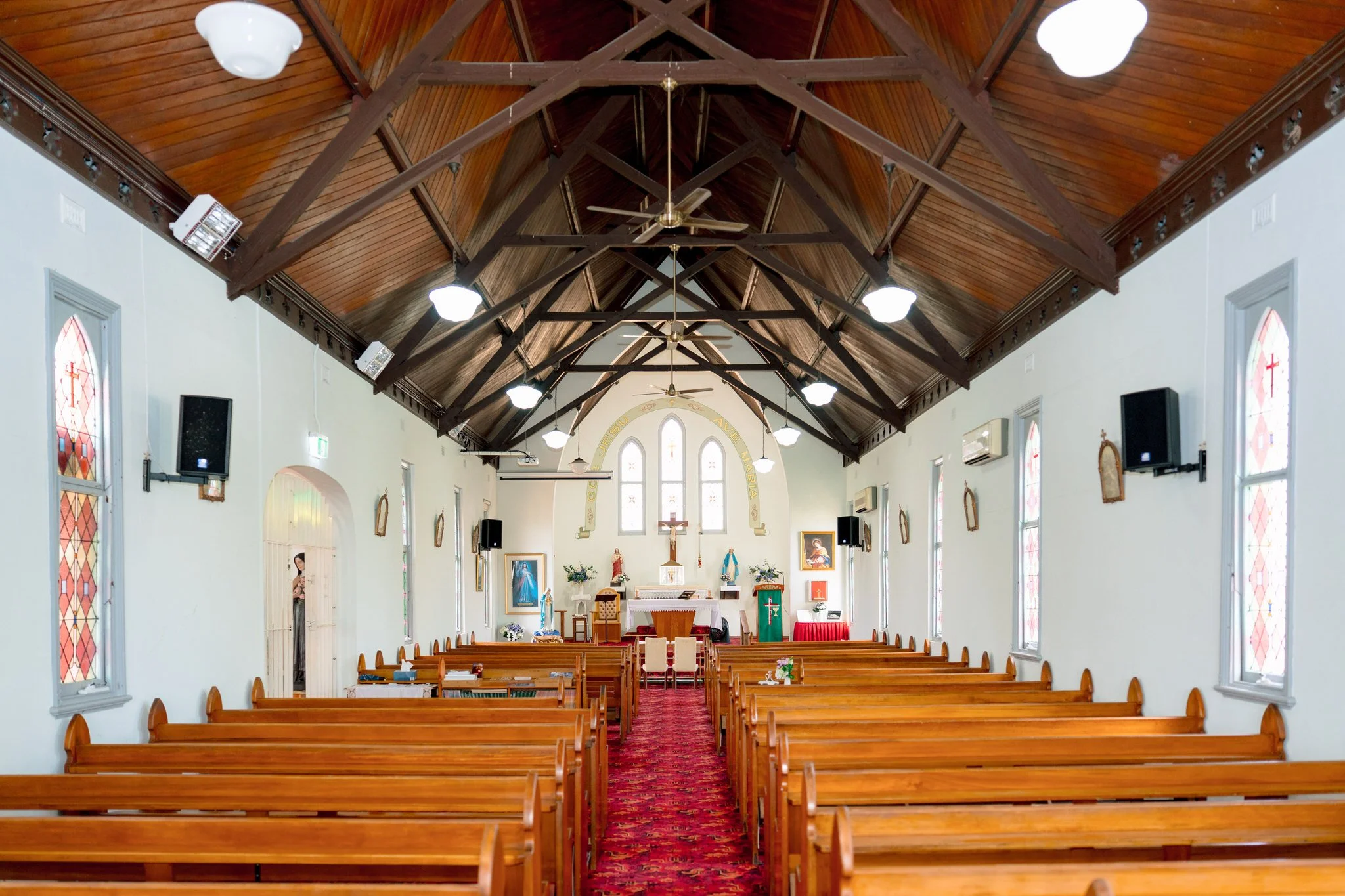 St Cecilia’s Church interior aisle
