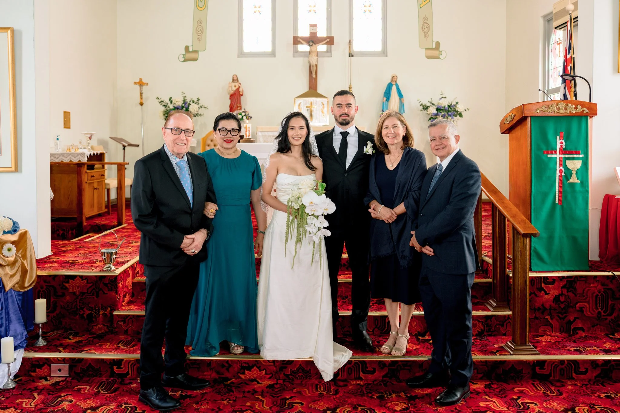St Cecilias Wyong wedding family photo