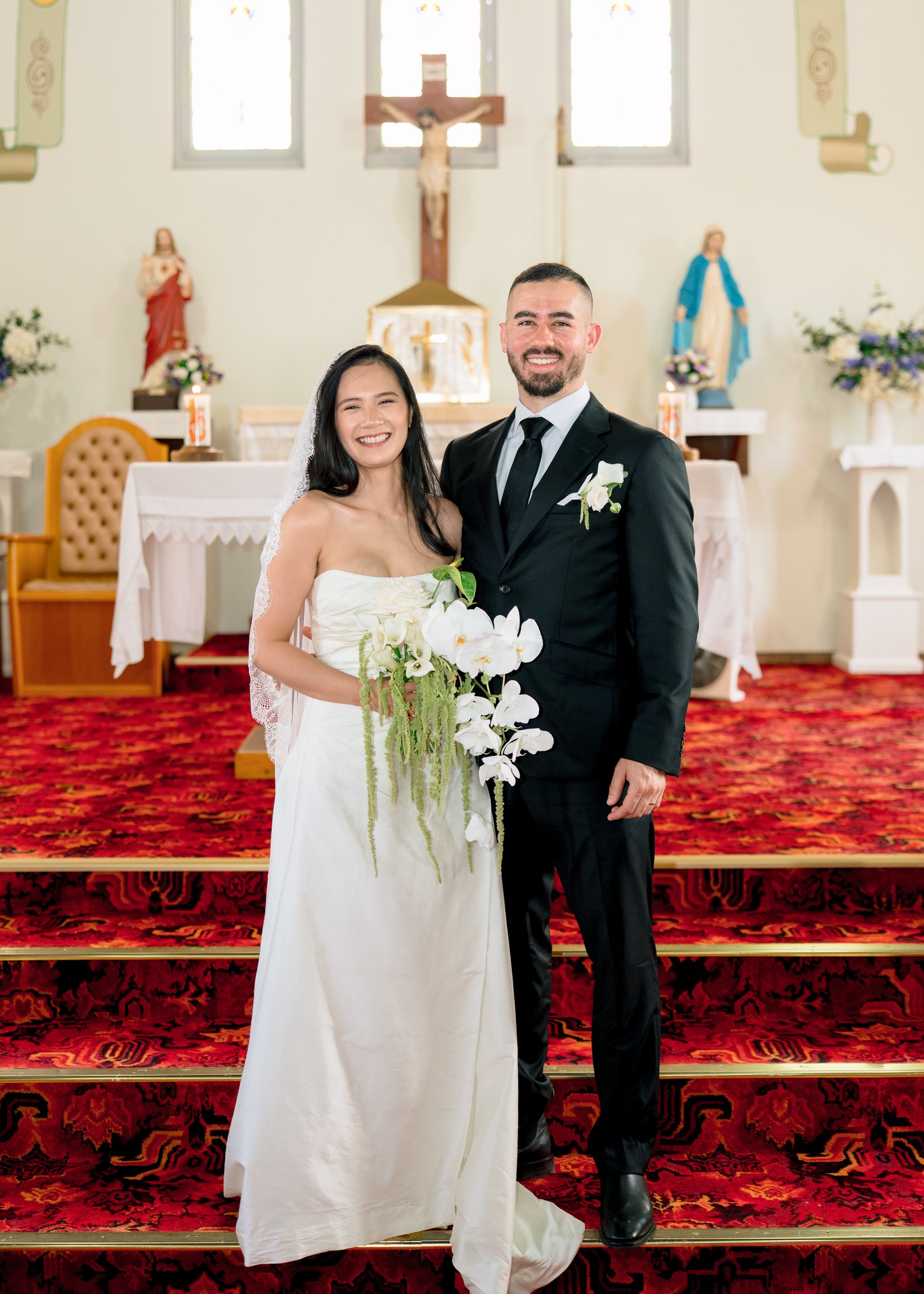 St Cecilias Wyong wedding couple portrait